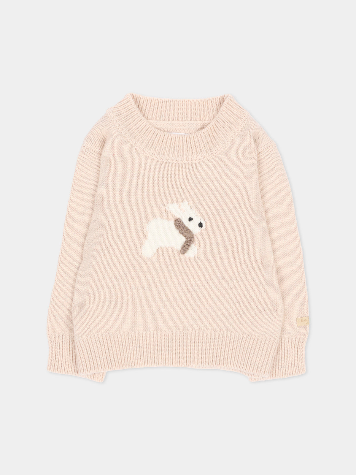 Maglione rosa per neonata con coniglio,Bamboom,1274 PINK