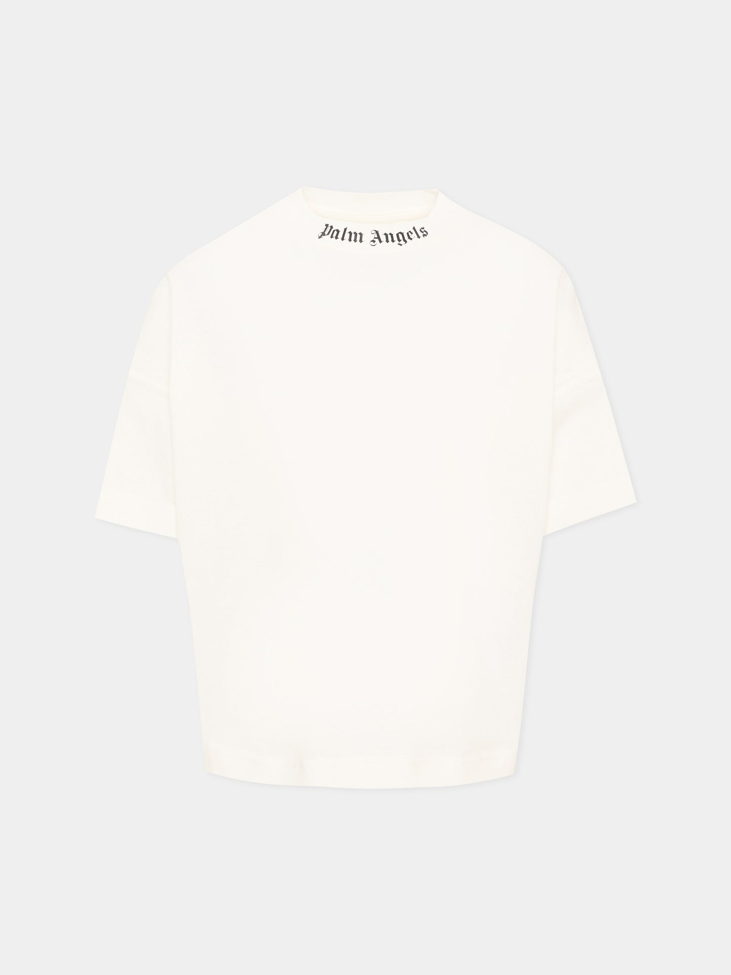 T-Shirt avorio per bambini con logo,Palm Angels,F6PAJBTH012 412