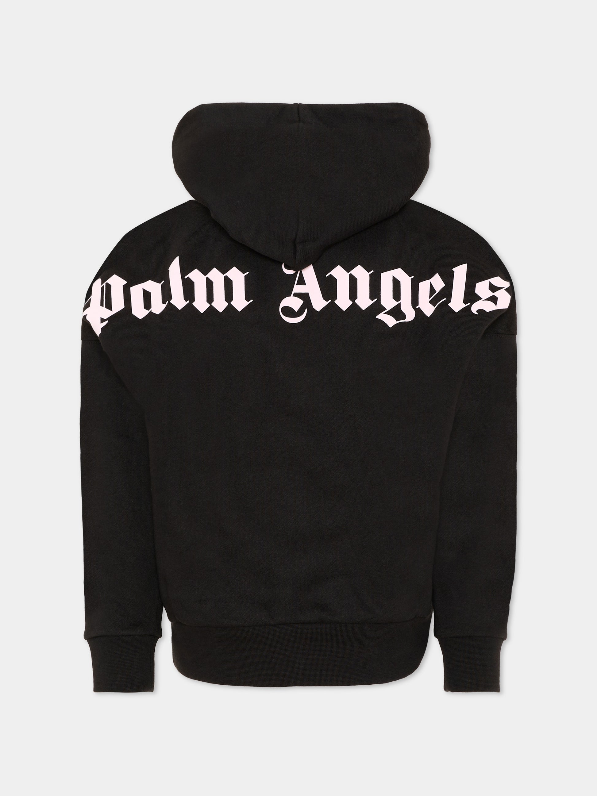 Felpa nera per bambina con logo,Palm Angels,F6PAJGHS063 110