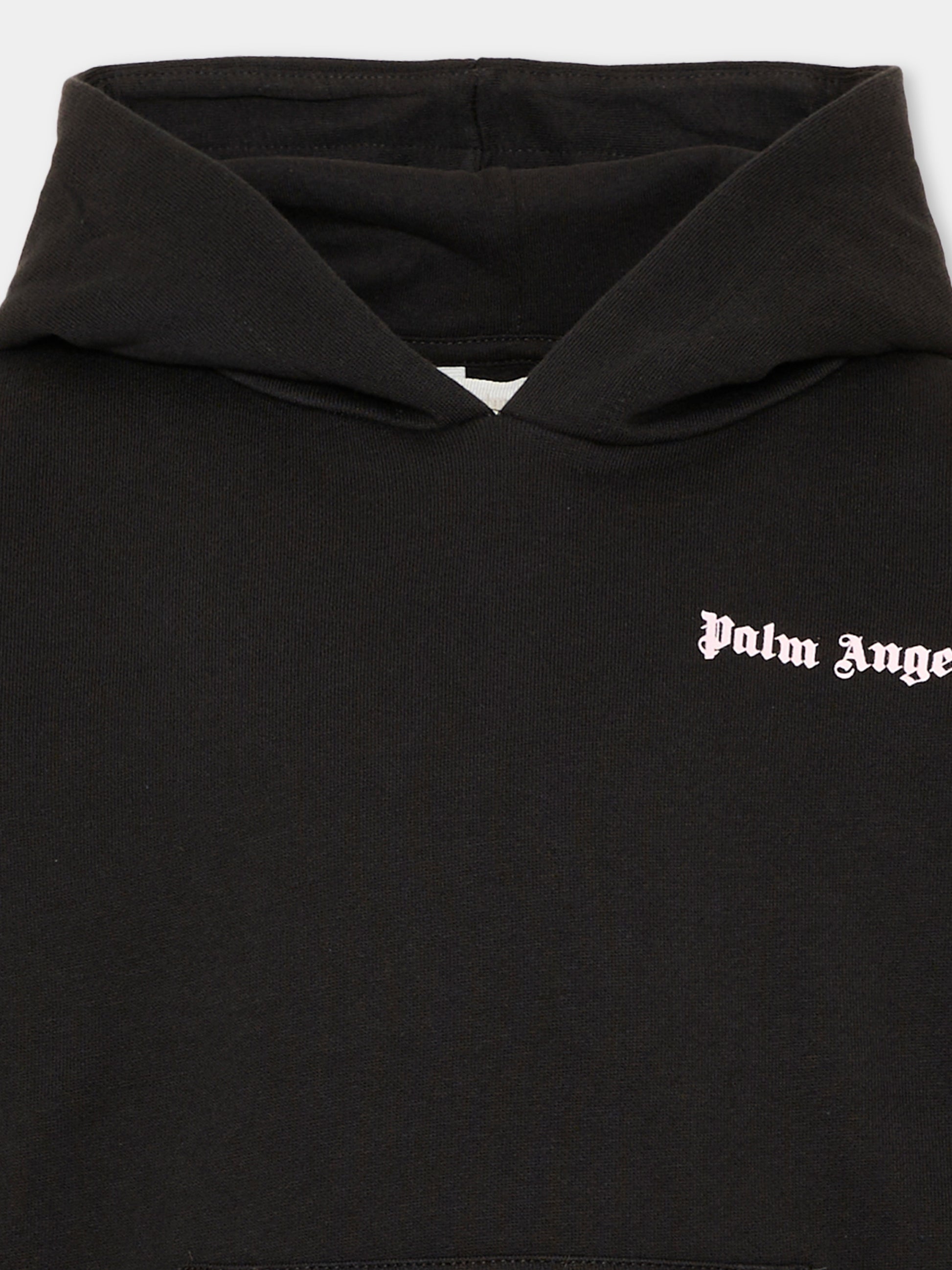 Felpa nera per bambina con logo,Palm Angels,F6PAJGHS063 110