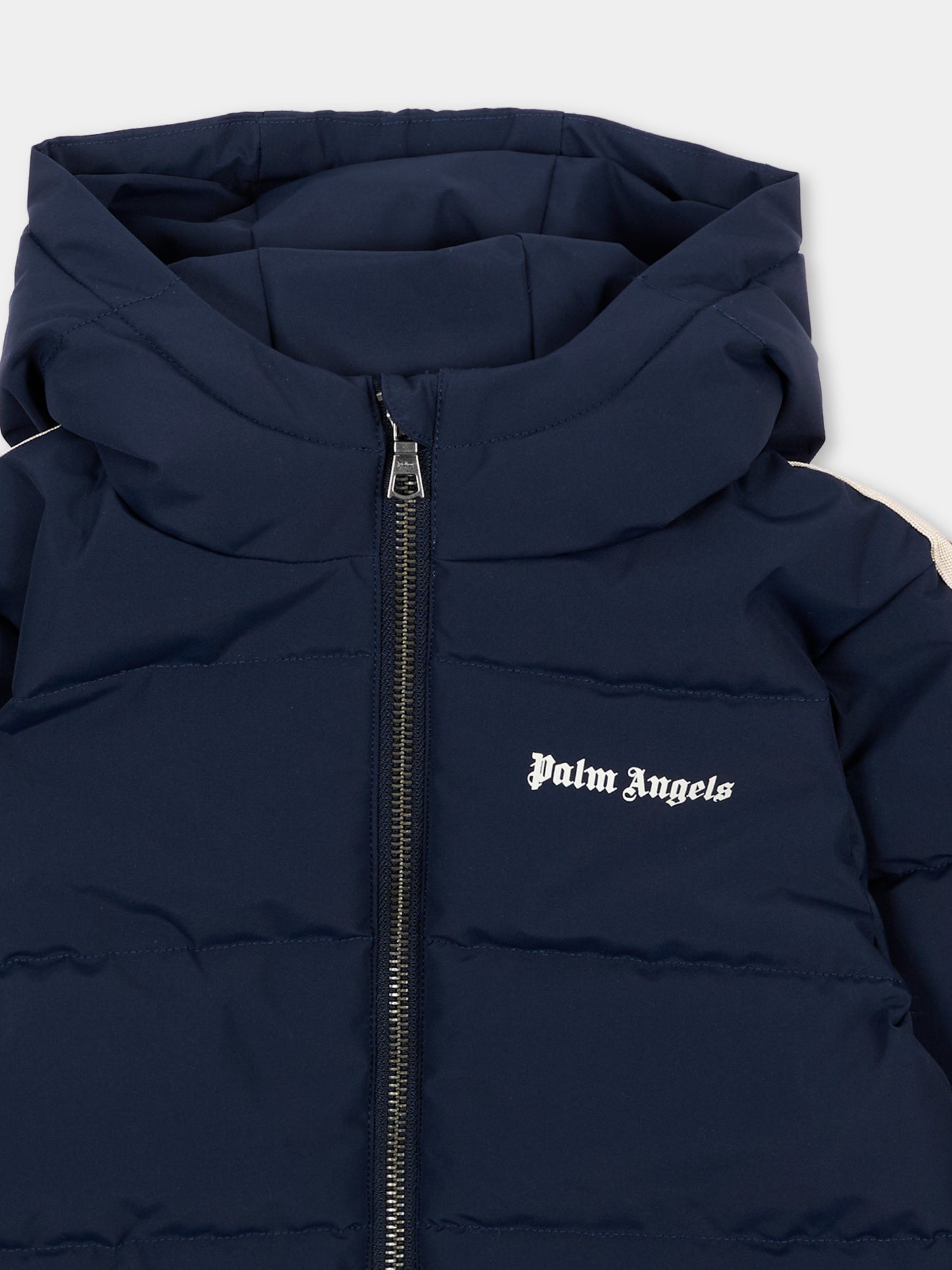 Piumino blu per neonati con logo