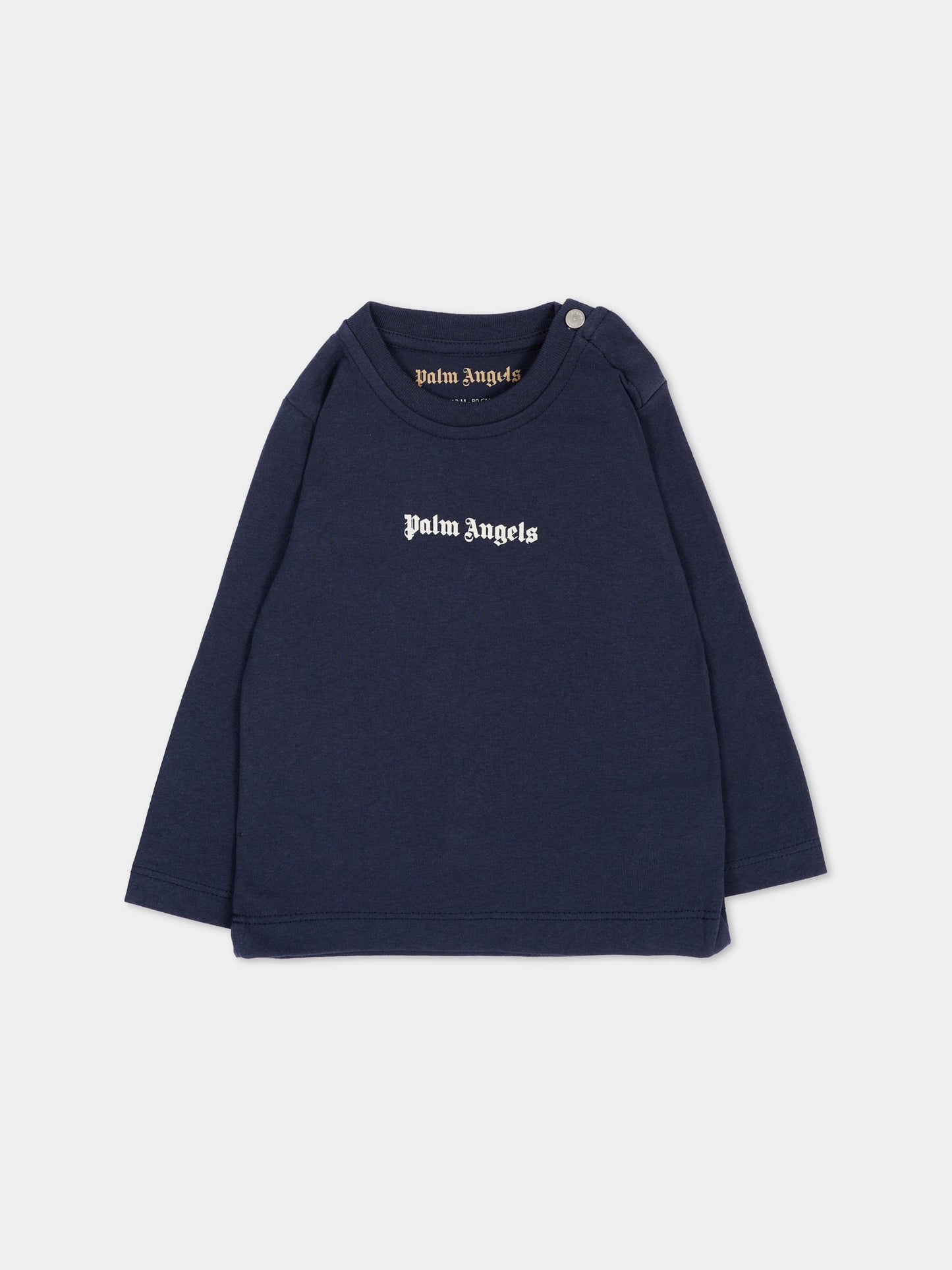 T-shirt a manica lunga blu per neonato,Palm Angels,F6PANBTH179 1528