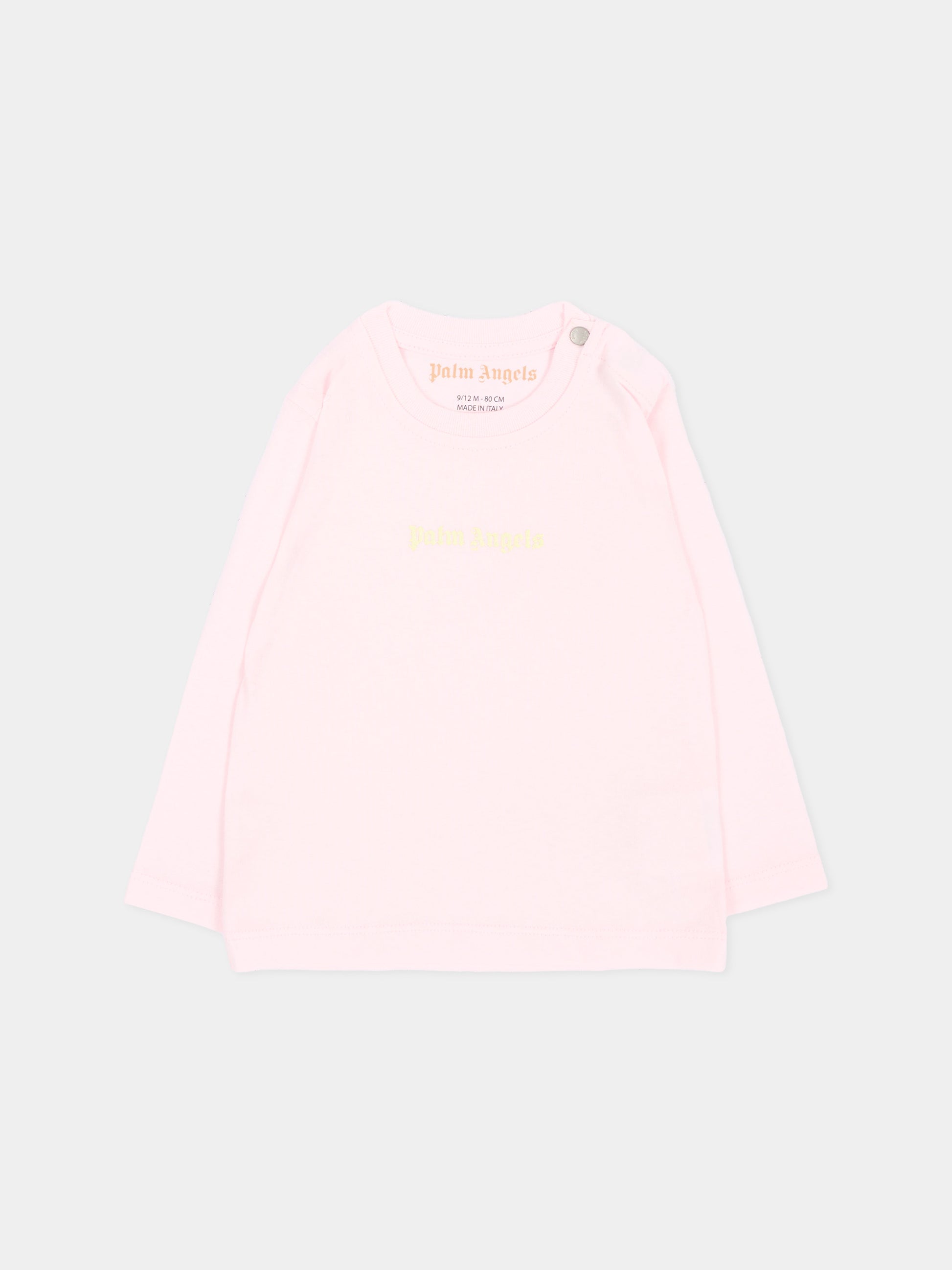T-shirt a manica lunga rosa per neonata,Palm Angels,F6PANGTH186 042