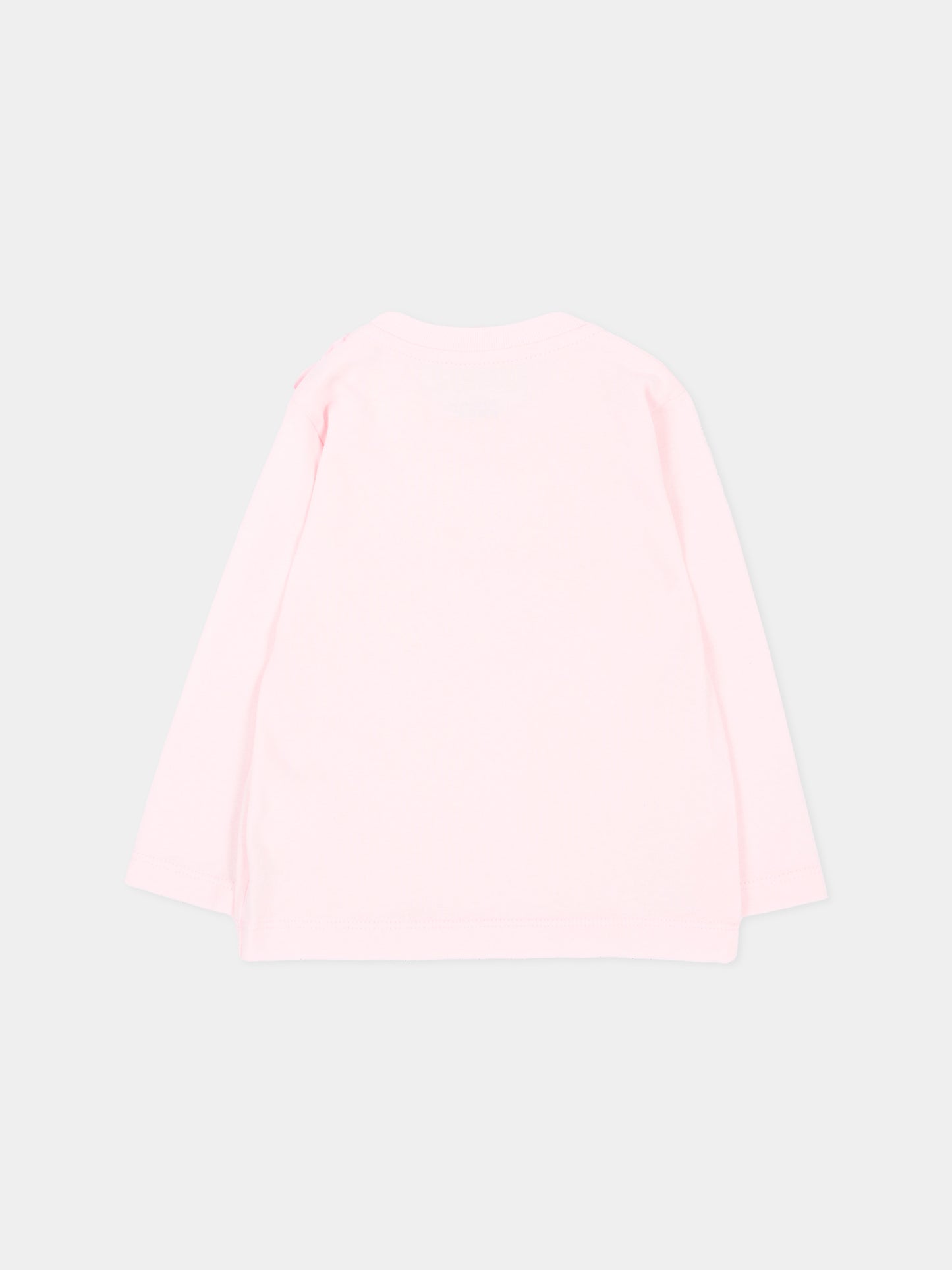 T-shirt a manica lunga rosa per neonata,Palm Angels,F6PANGTH186 042
