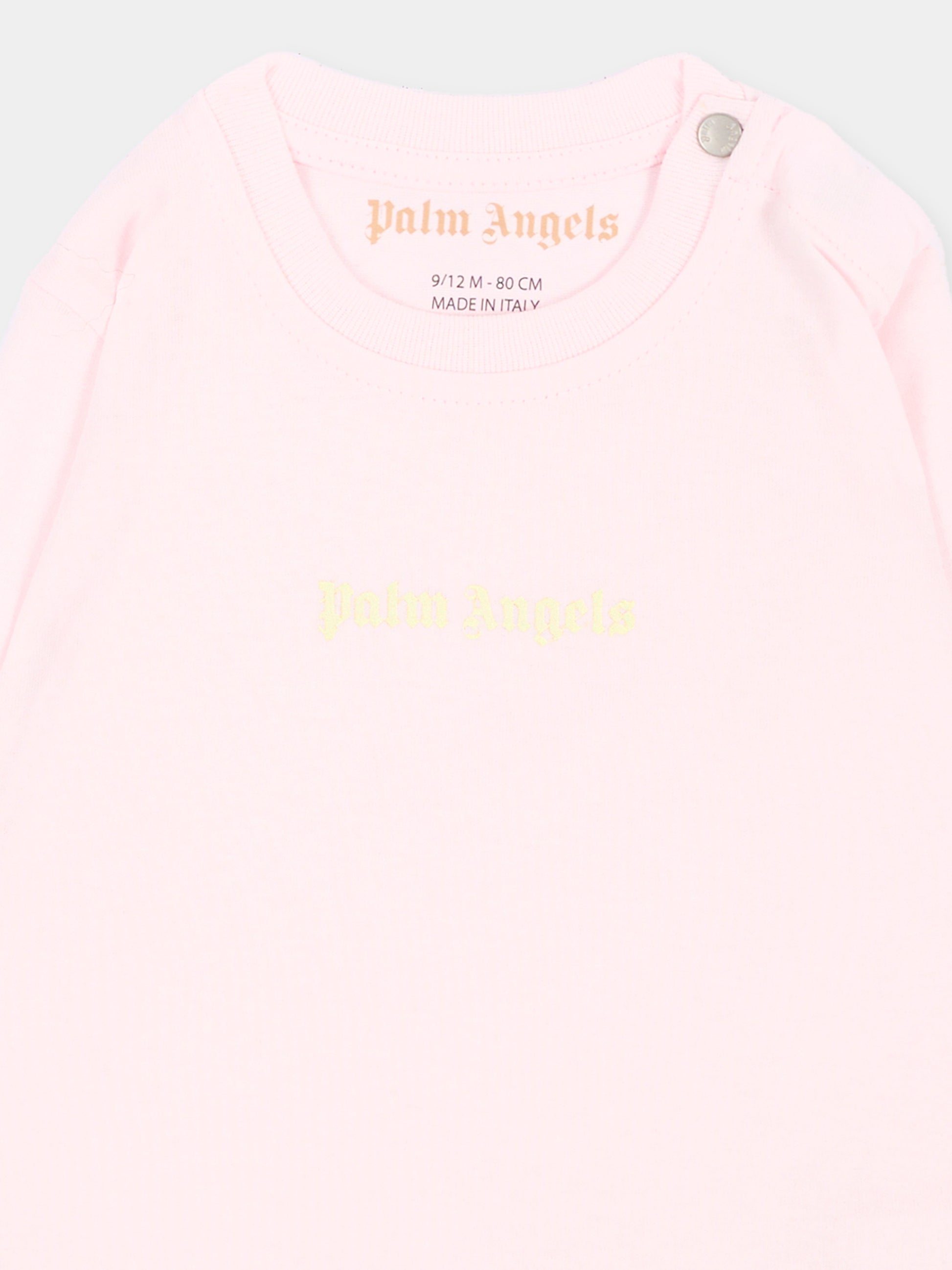 T-shirt a manica lunga rosa per neonata,Palm Angels,F6PANGTH186 042