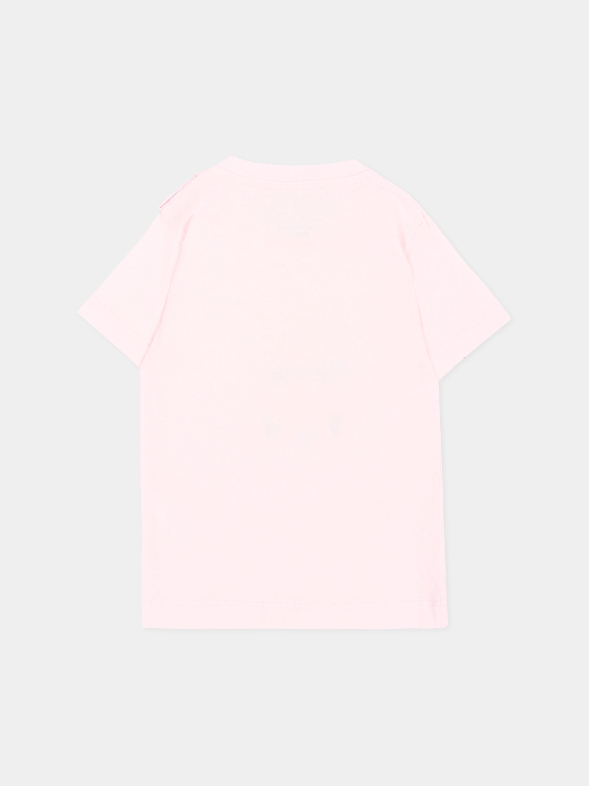 T-shirt rosa per neonata con teddy bear,Palm Angels,F6PANGTH195 042