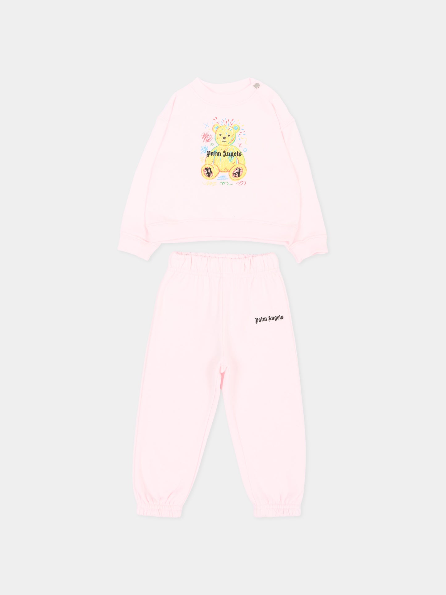 Completo sportivo lungo rosa con teddy bear,Palm Angels,F6PANGTP198 042