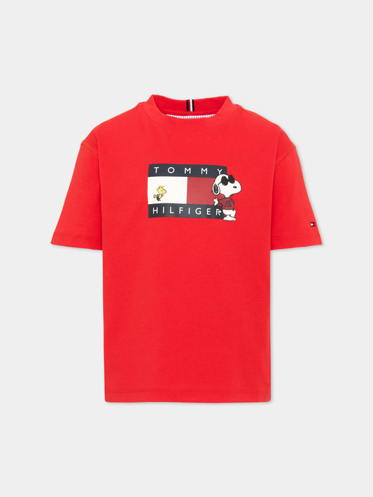 T-Shirt a manica corta rossa per bambini,Tommy Hilfiger Junior,KS0KS00766 XL7