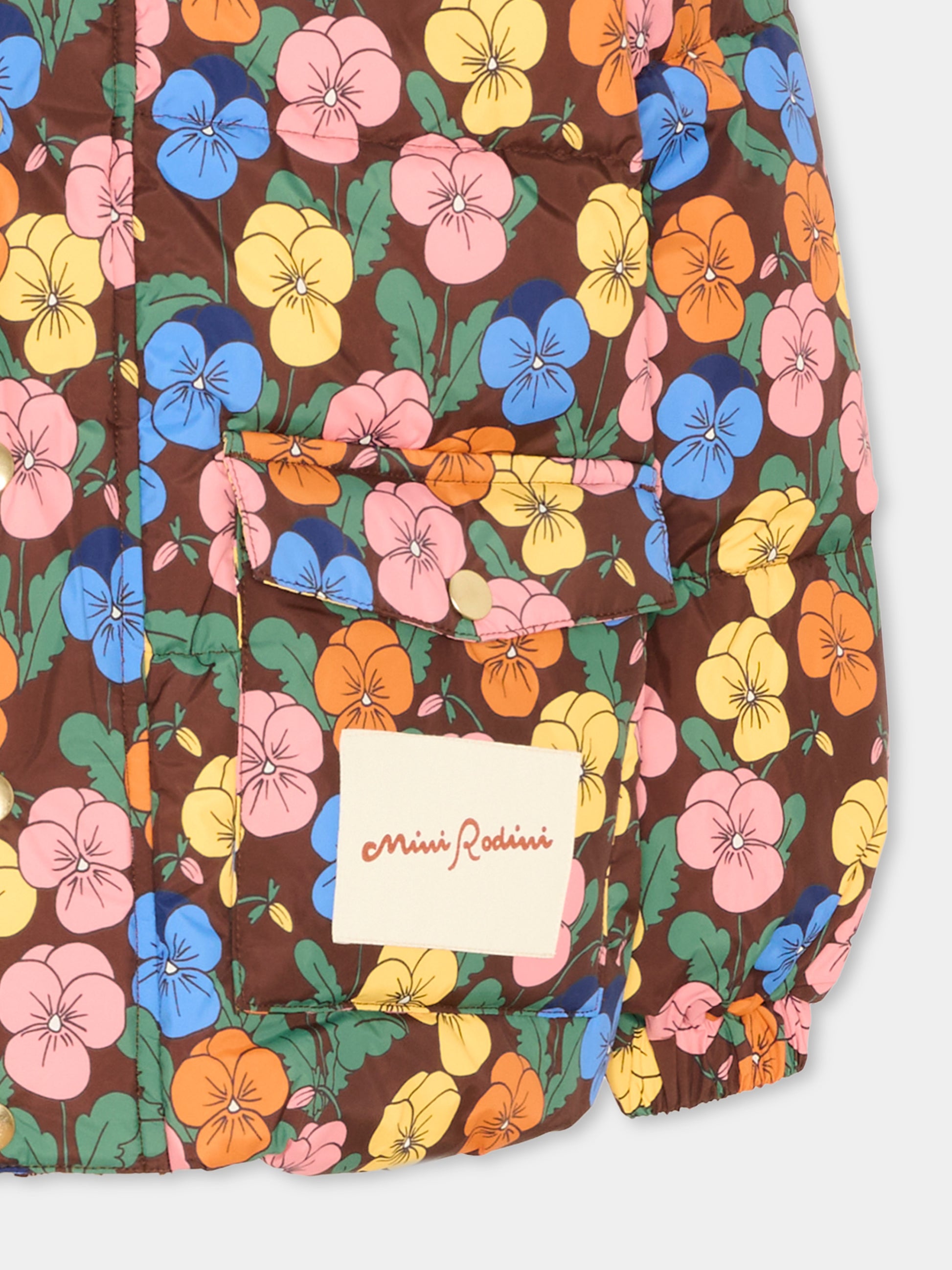 Piumino multicolor per bambina floreale,Mini Rodini,2671010800