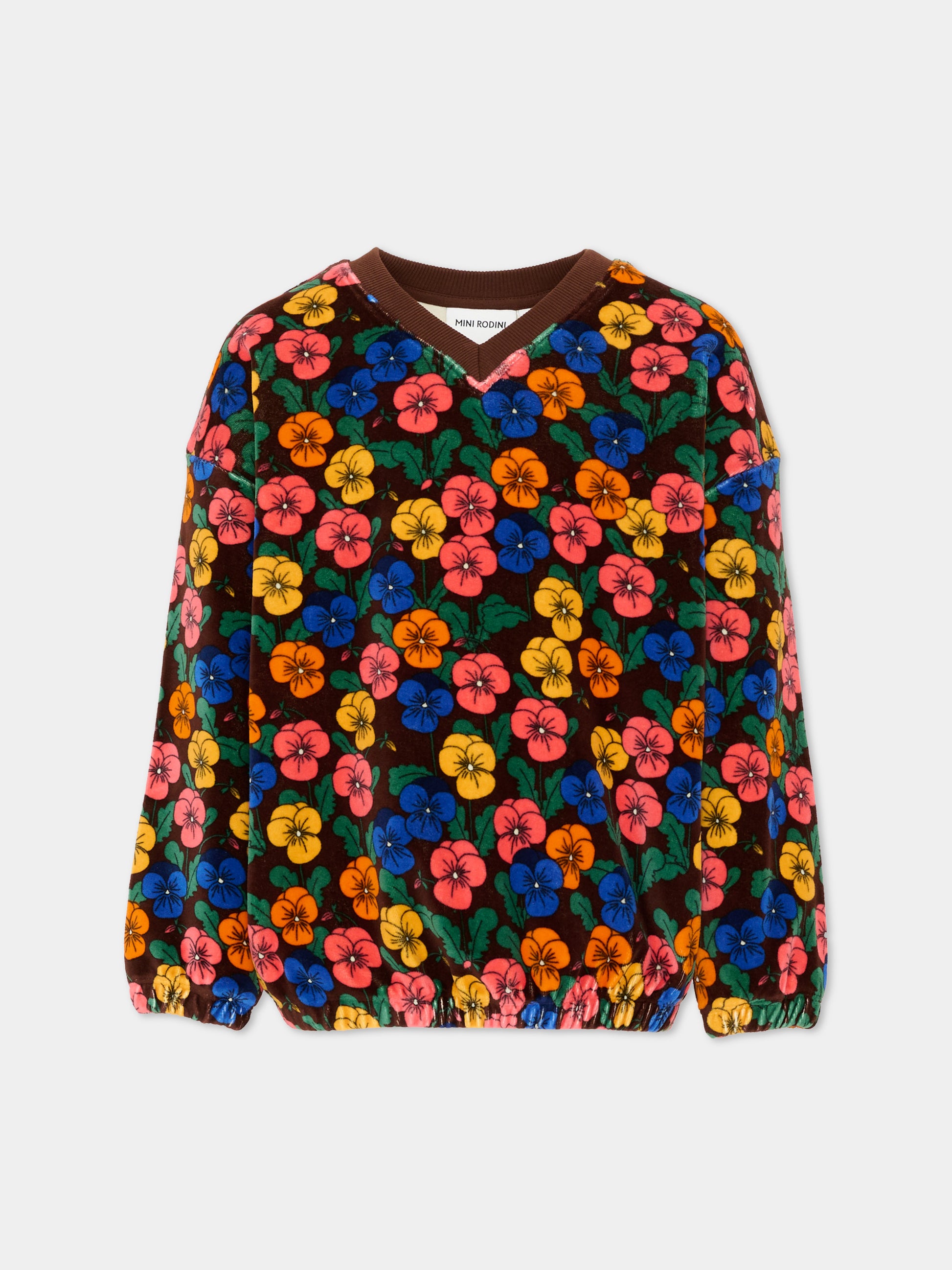Felpa multicolor per bambina a fiori,Mini Rodini,2672014600
