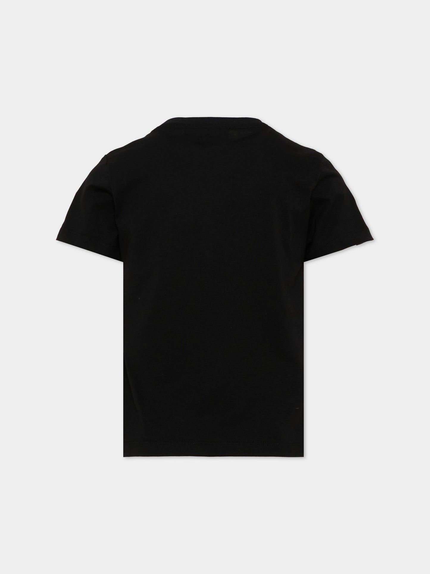 T-shirt nera per bambina con logo,Roberto Cavalli Kids,CGA26111TS BLACK