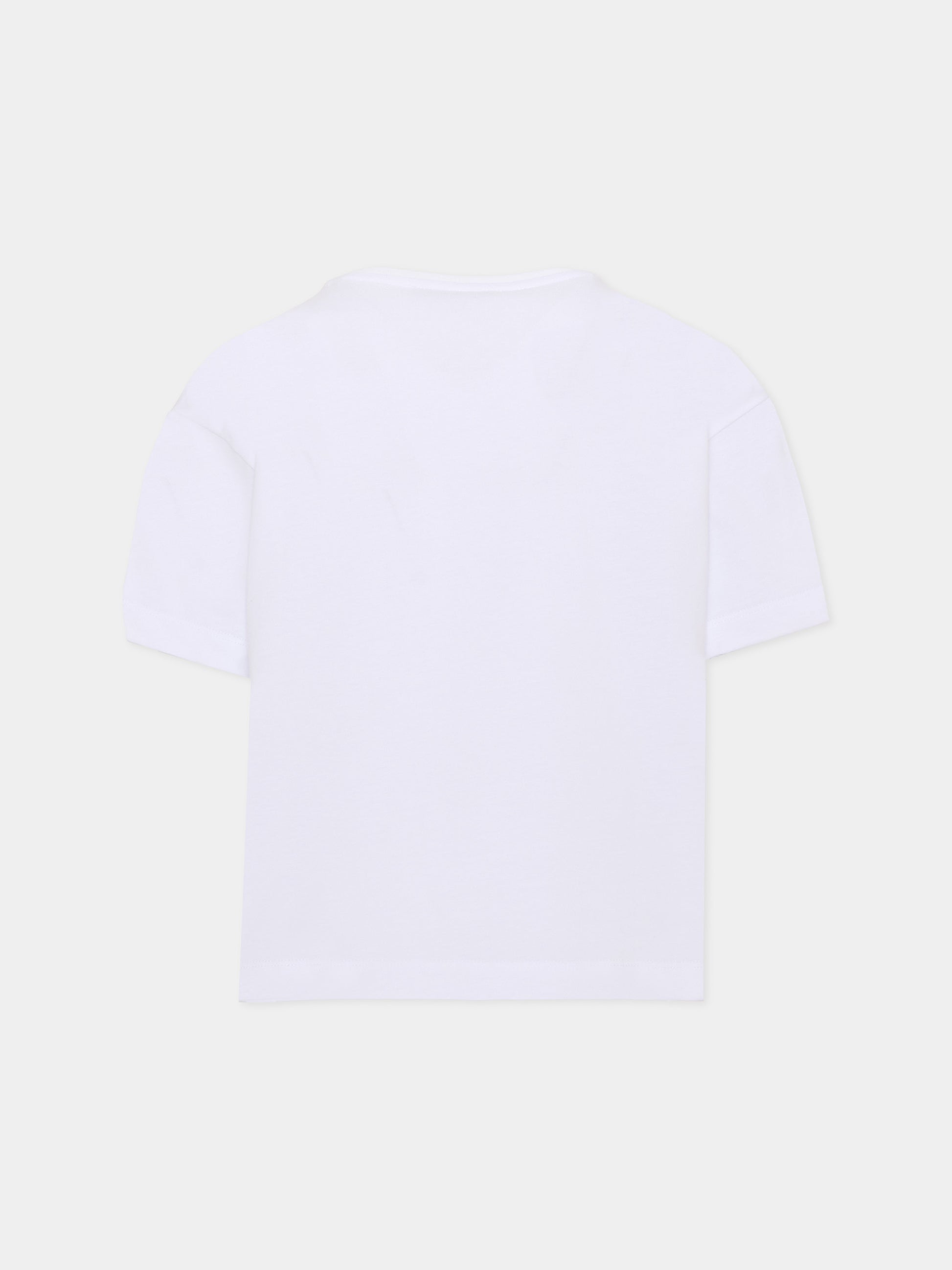 T-shirt bianca per bambini con logo,Roberto Cavalli Kids,CBA26054TS WHITE