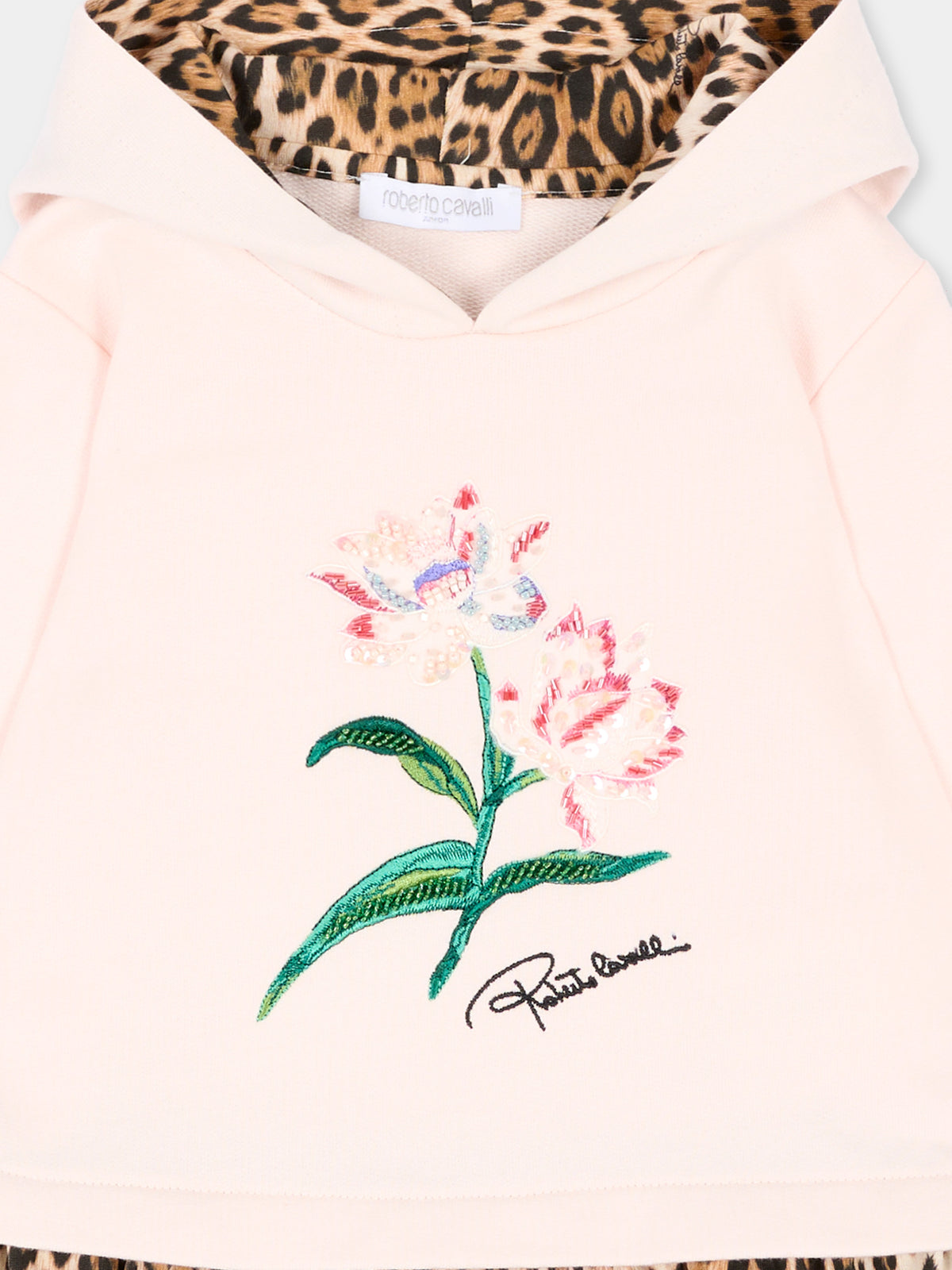 Vestito rosa per neonata animalier,Roberto Cavalli Kids,CIA26048VE PINK_H/G.N