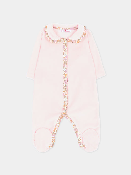 Tutina rosa per neonata con colletto Liberty,Pesciolino Rosso,TUTINA CN S 264