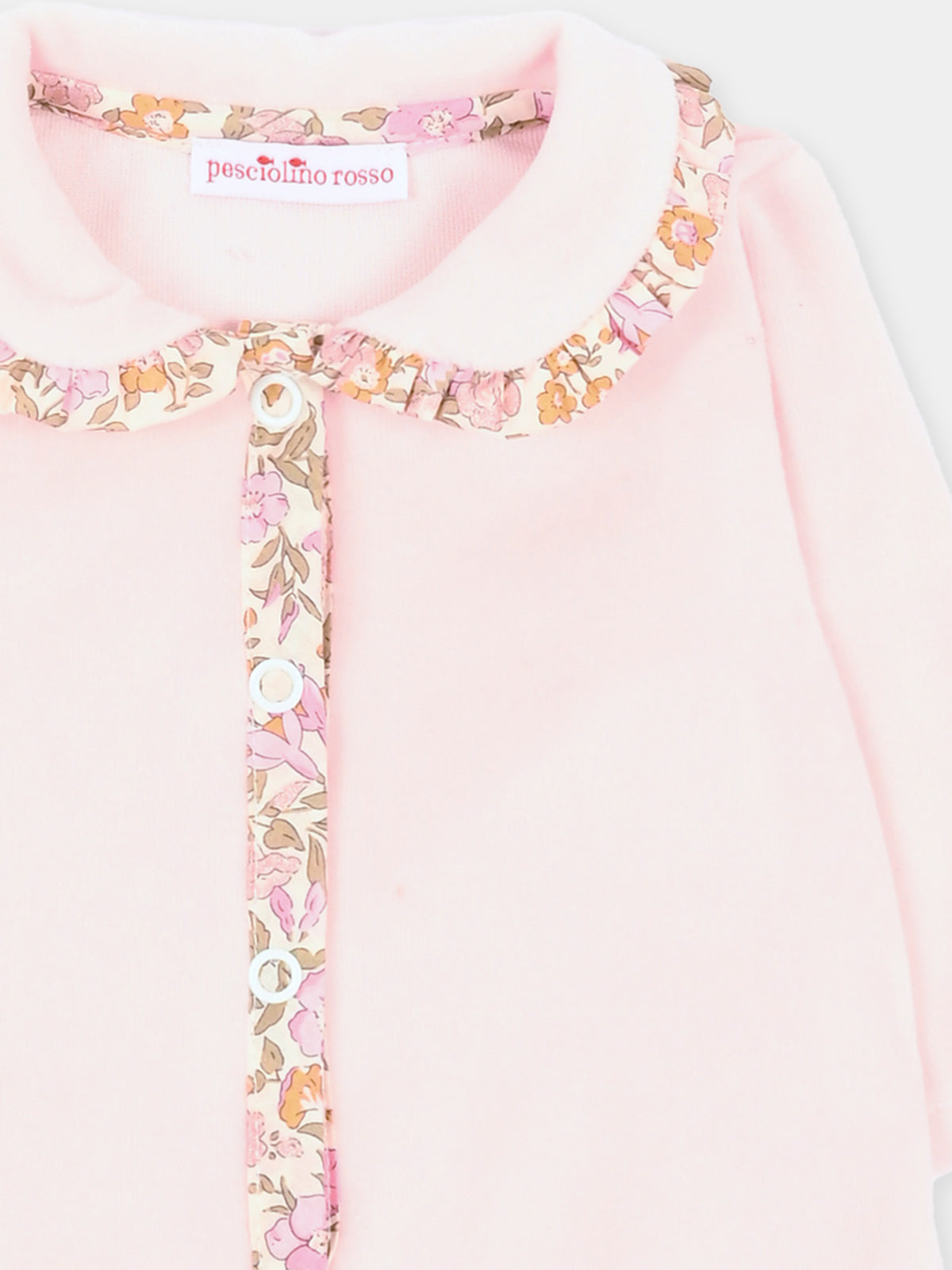 Tutina rosa per neonata con colletto Liberty,Pesciolino Rosso,TUTINA CN S 264