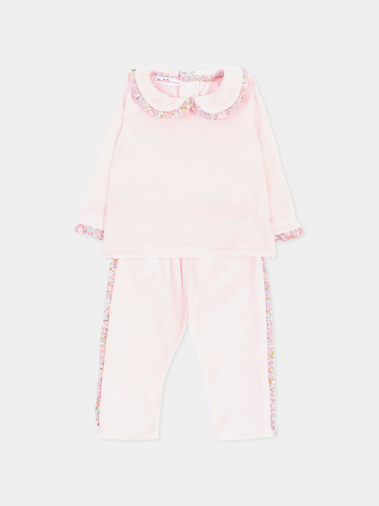 Completo nascita rosa per neonata con dettagli Liberty,Pesciolino Rosso,TUTINA SPCN S 264