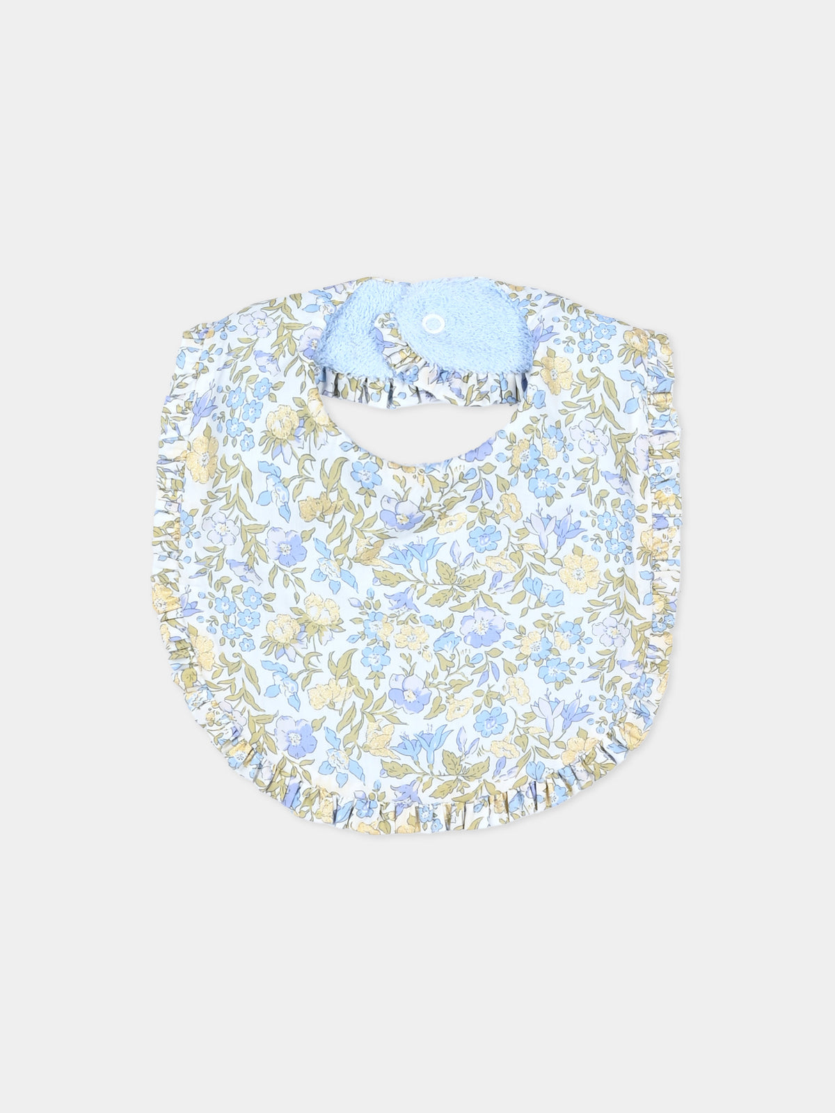 Light blue Liberty bib for Baby Girl
