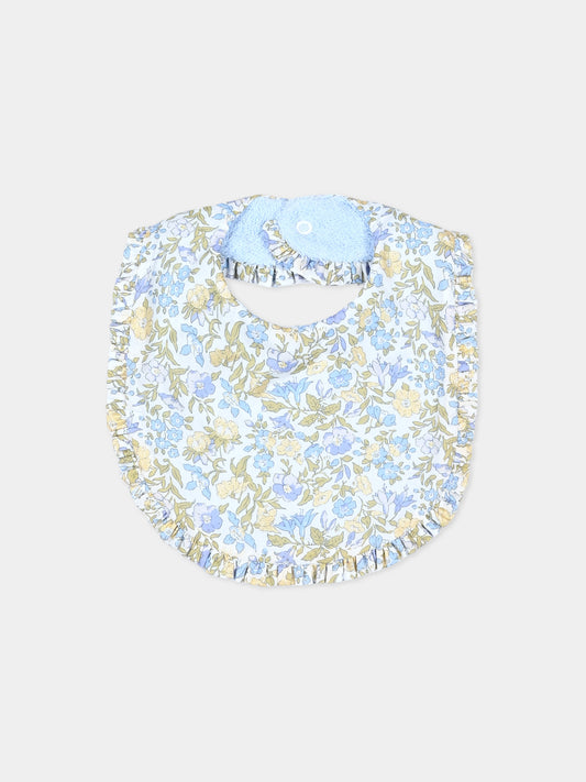Light blue Liberty bib for Baby Girl