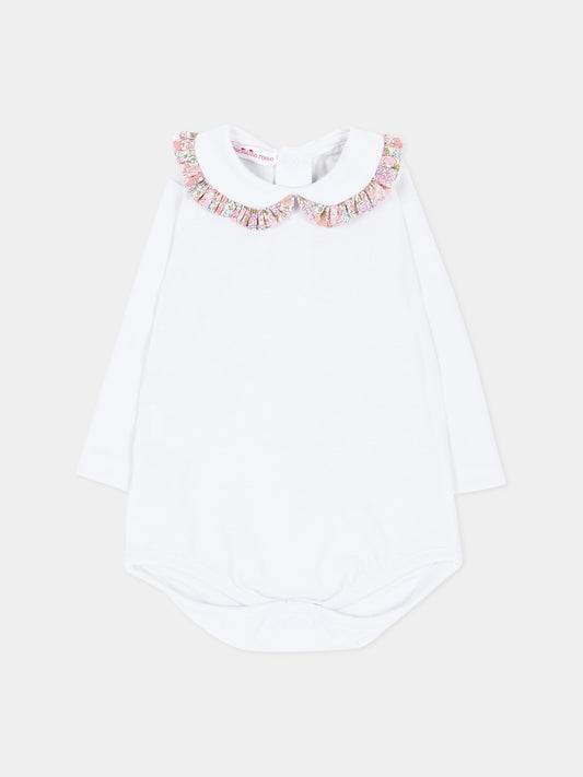Body bianco per neonata con colletto Liberty,Pesciolino Rosso,BD03 S 264