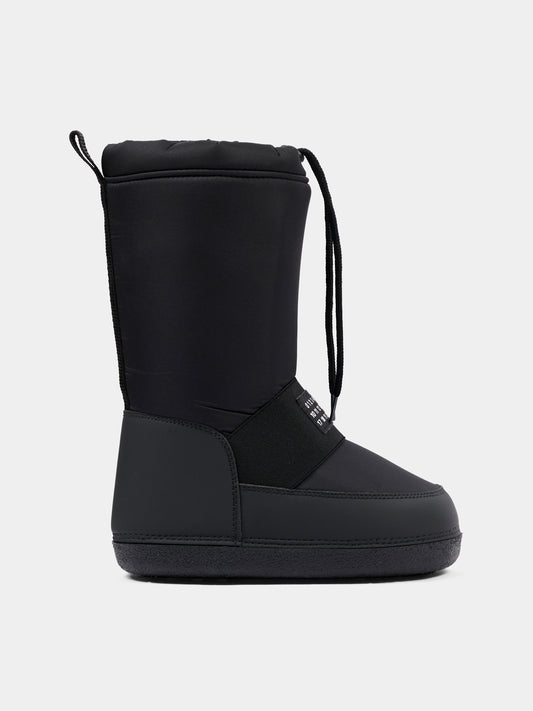 Stivali Neve neri per bambini con logo,Mm6 Maison Margiela,83950 VAR1