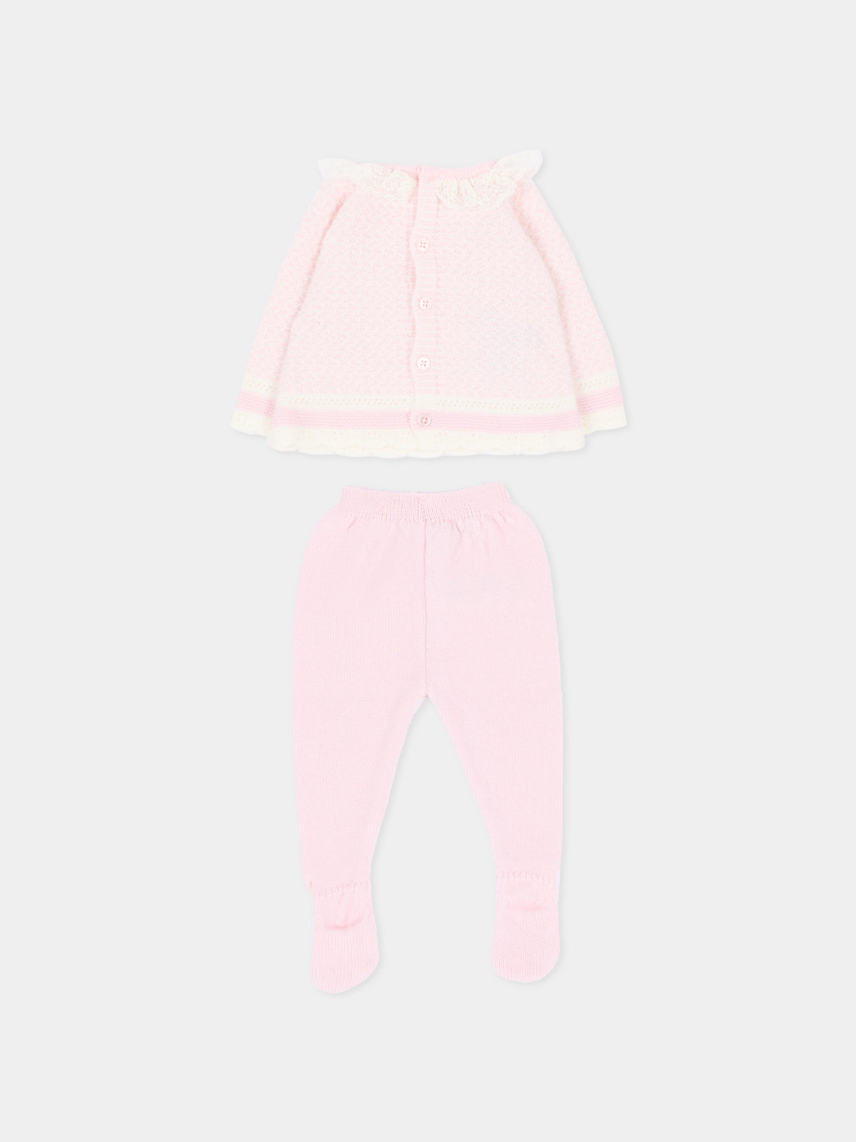Completo nascita rosa per neonata in maglia,Paz Rodríguez,103 114210 3060 H56