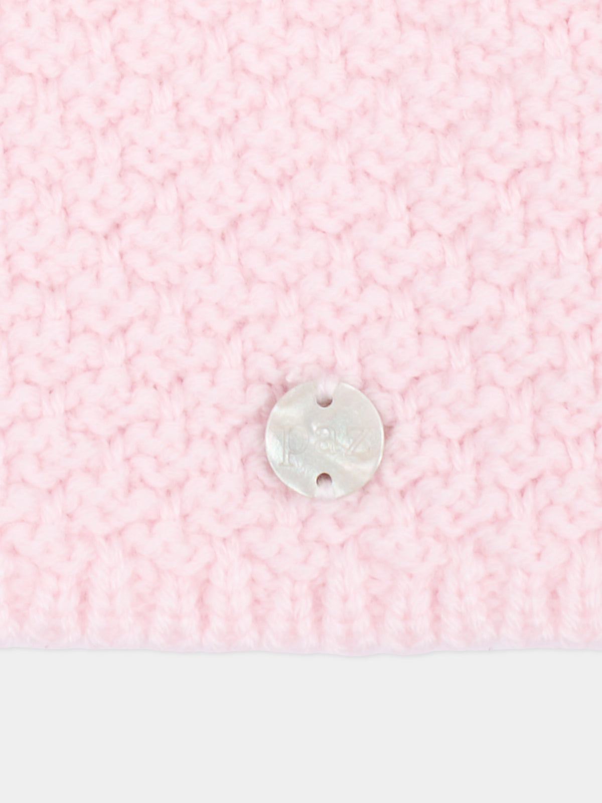 Cappotto rosa per neonata con pompon in maglia,Paz Rodríguez,012 114140 30 H56