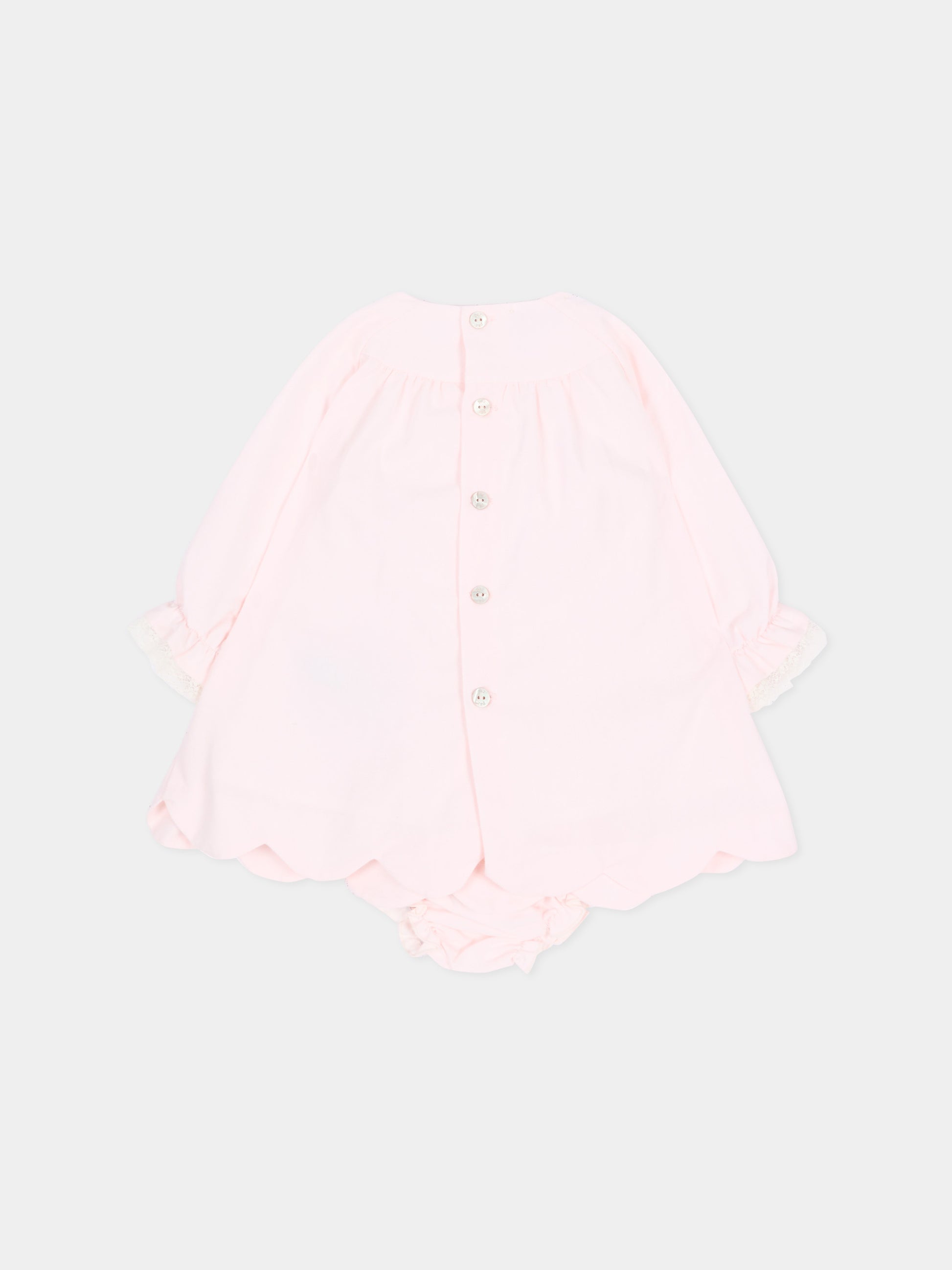 Abito elegante rosa per neonata con pizzo,Paz Rodríguez,104 154222 30 T2153