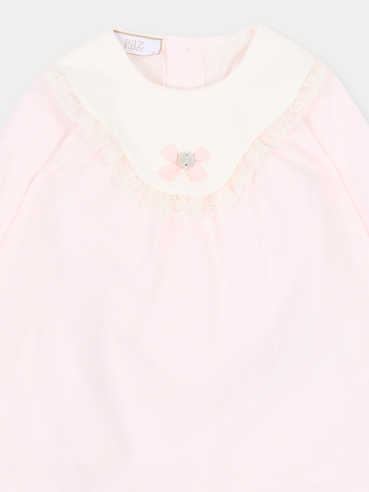 Abito elegante rosa per neonata con pizzo,Paz Rodríguez,104 154222 30 T2153