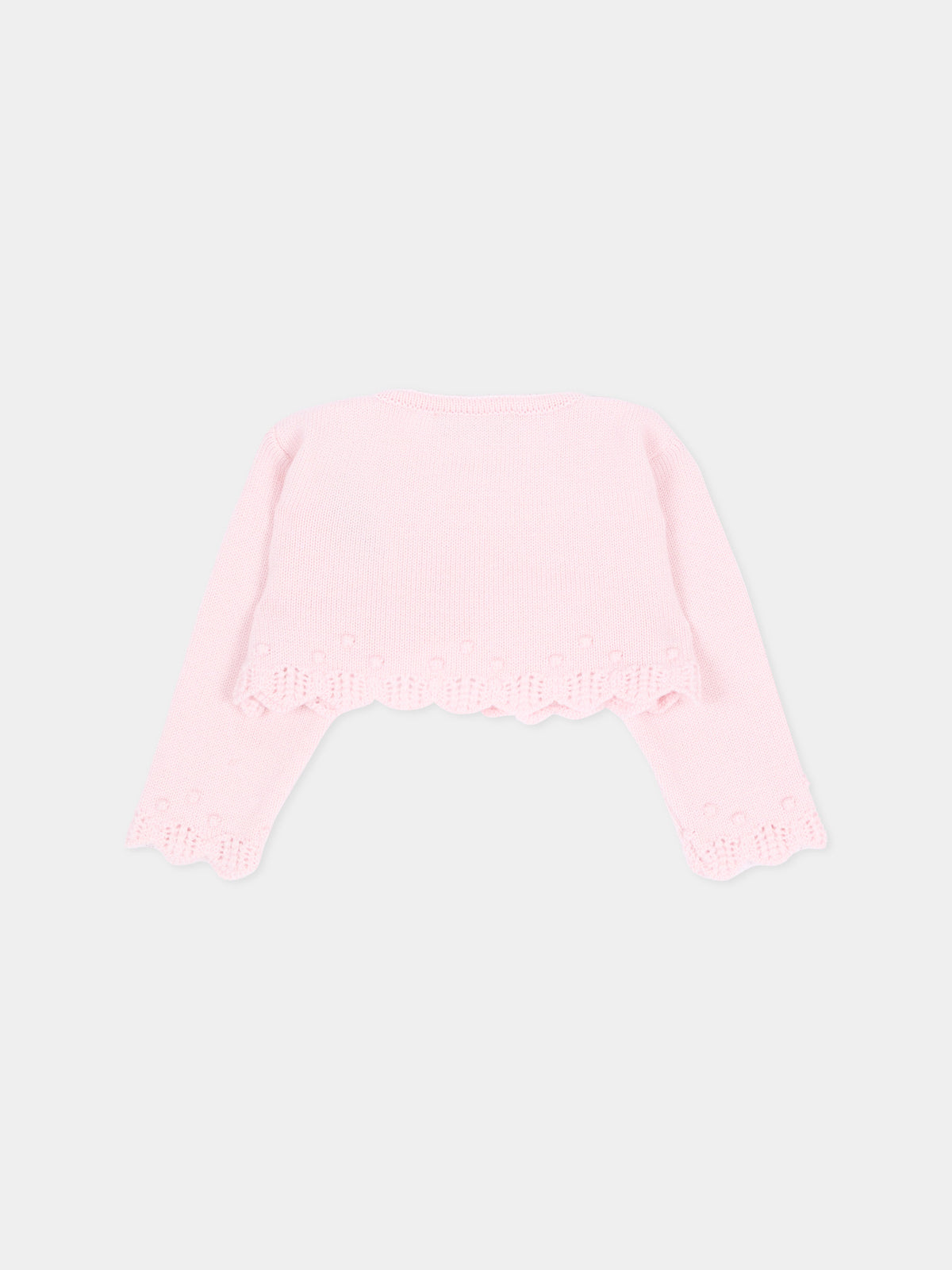 Cardigan rosa per neonata in maglia,Paz Rodríguez,001 113395 30 H56