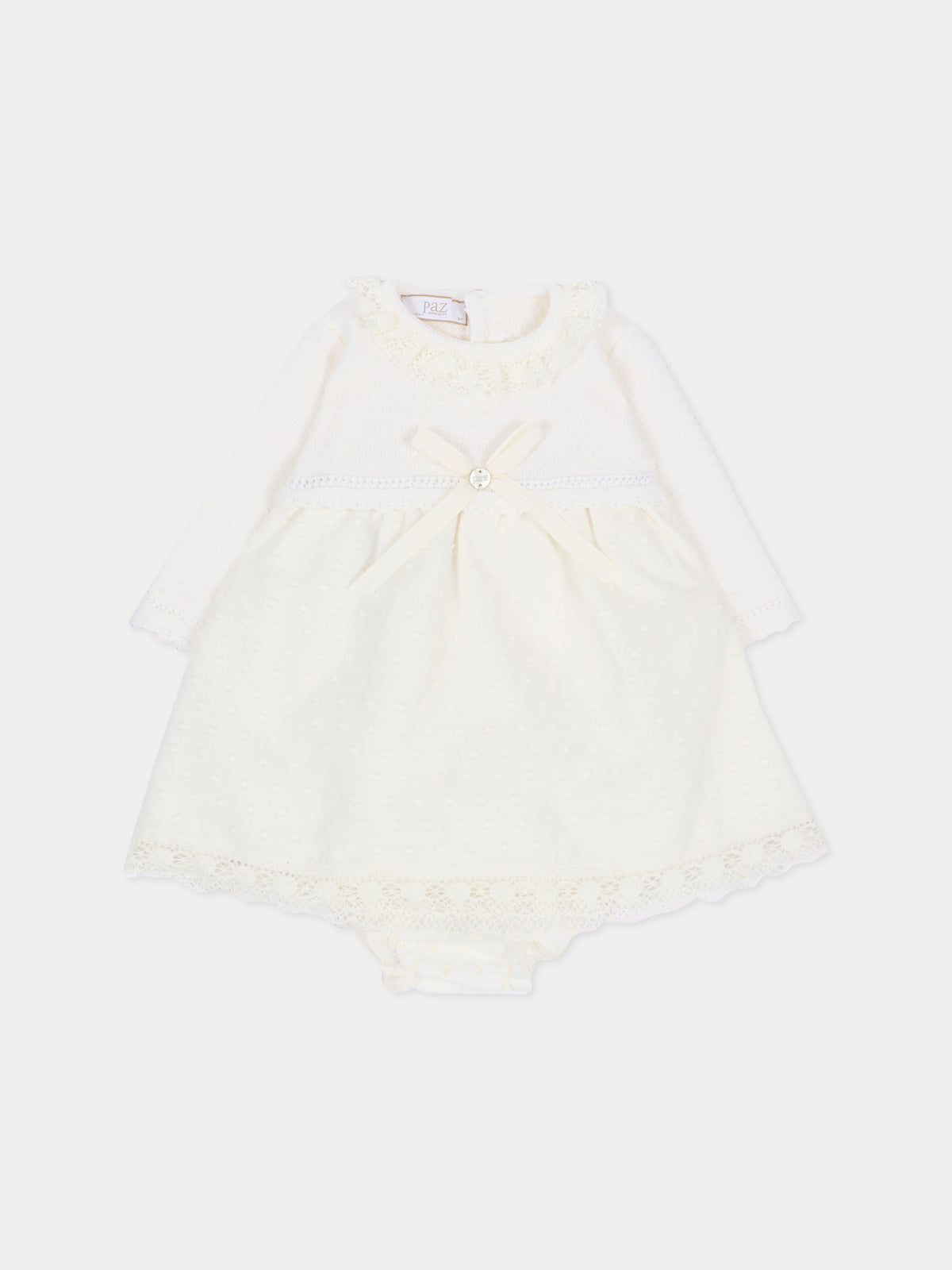 Abito elegante avorio per neonata,Paz Rodríguez,104 114017 6060 H56