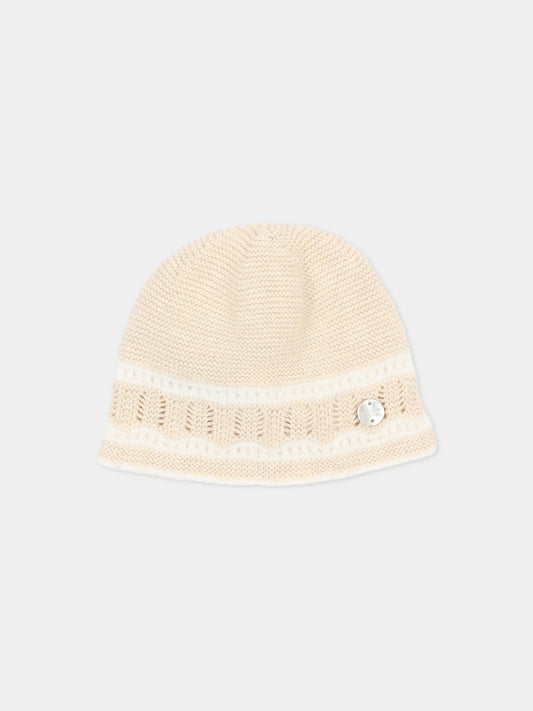 Cappello neonato avorio in maglia,Paz Rodríguez,040 124033 7360 H94