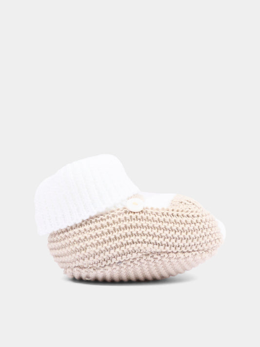 Babbucce beige per neonati,Little Bear,3140 BCO/CORDA