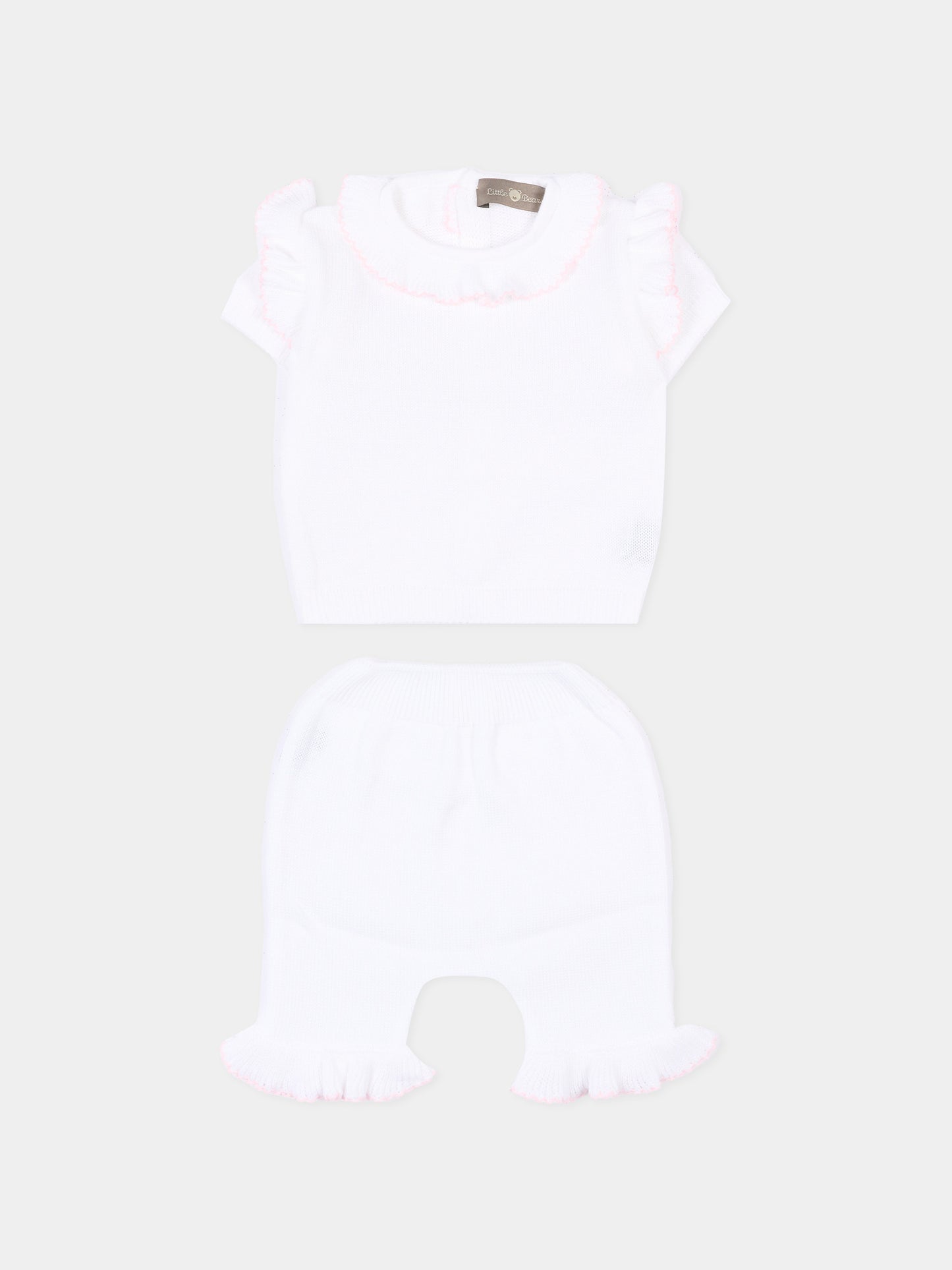 Completo nascita bianco per neonata,Little Bear,3104 BCO/ROSA M