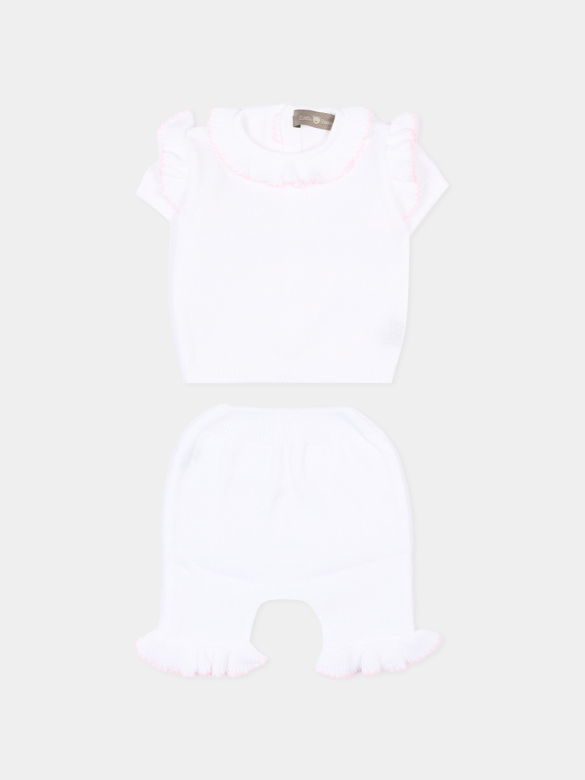 Completo nascita bianco per neonata,Little Bear,3104 BCO/ROSA M