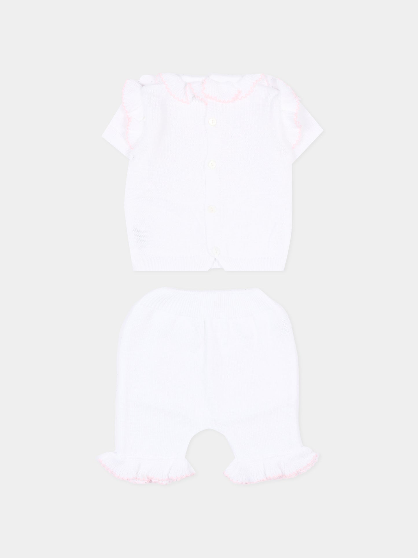 Completo nascita bianco per neonata,Little Bear,3104 BCO/ROSA M