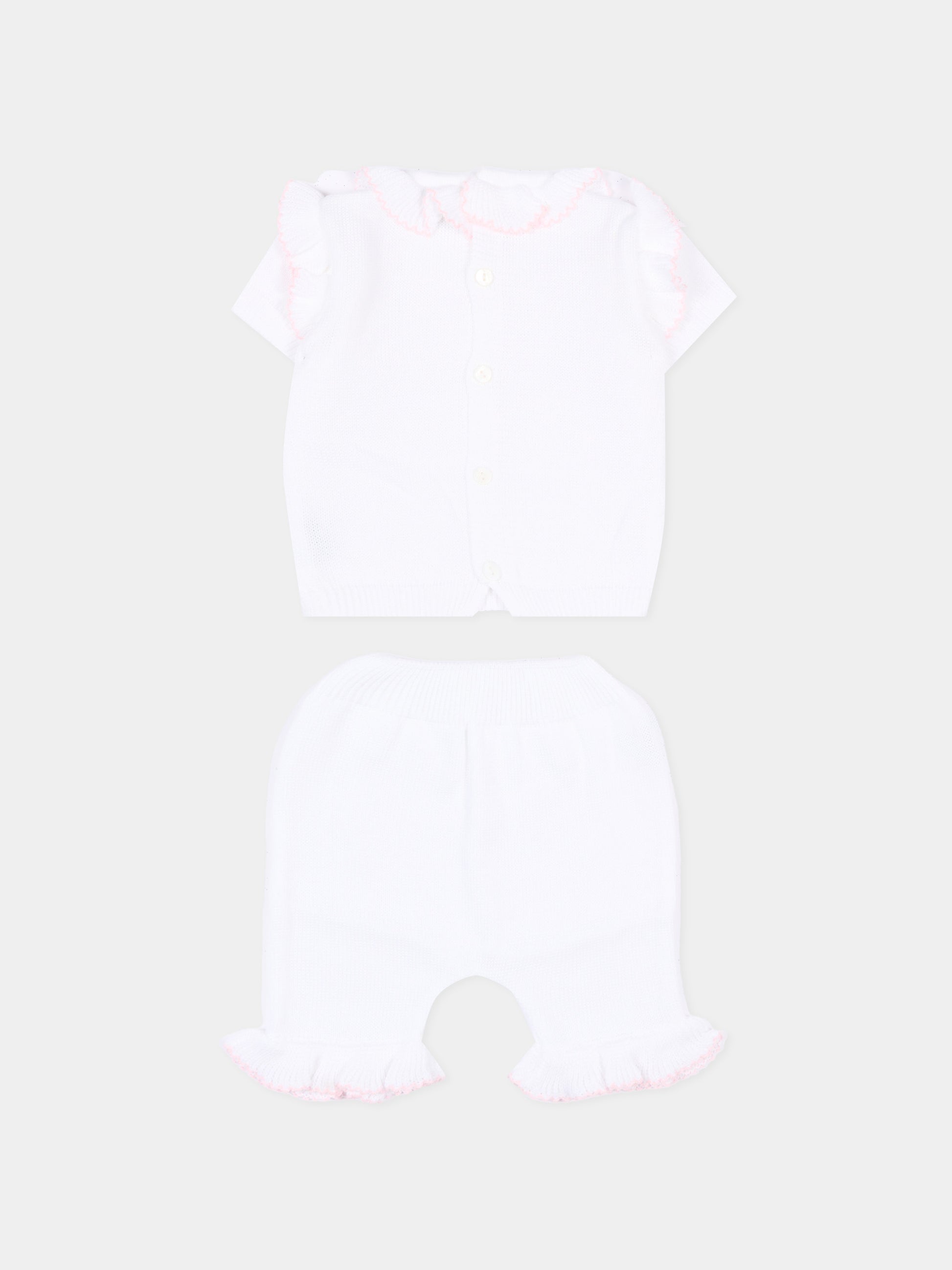 Completo nascita bianco per neonata,Little Bear,3104 BCO/ROSA M