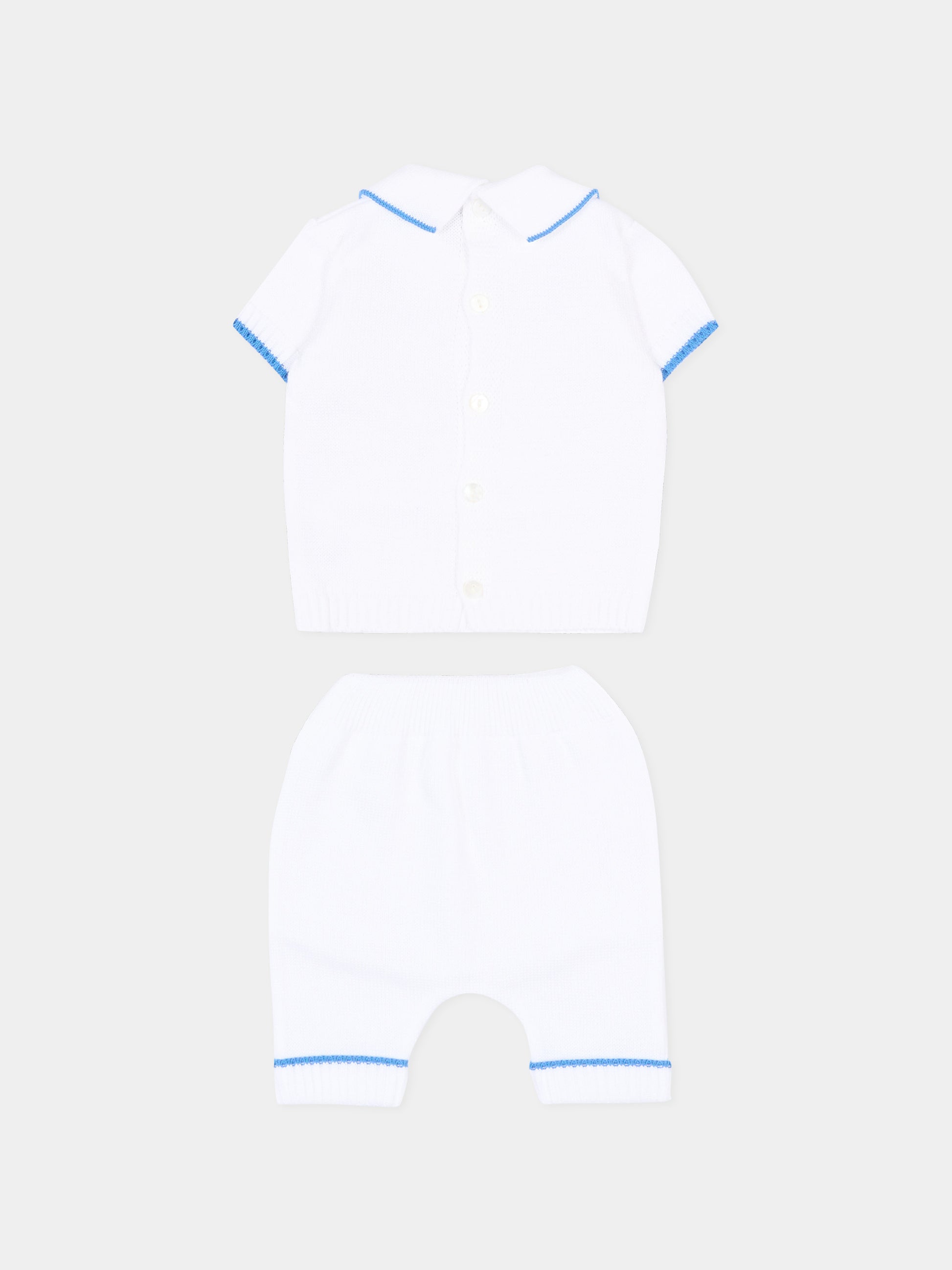 Completo nascita bianco per neonato,Little Bear,3134 BCO/AZZURRO