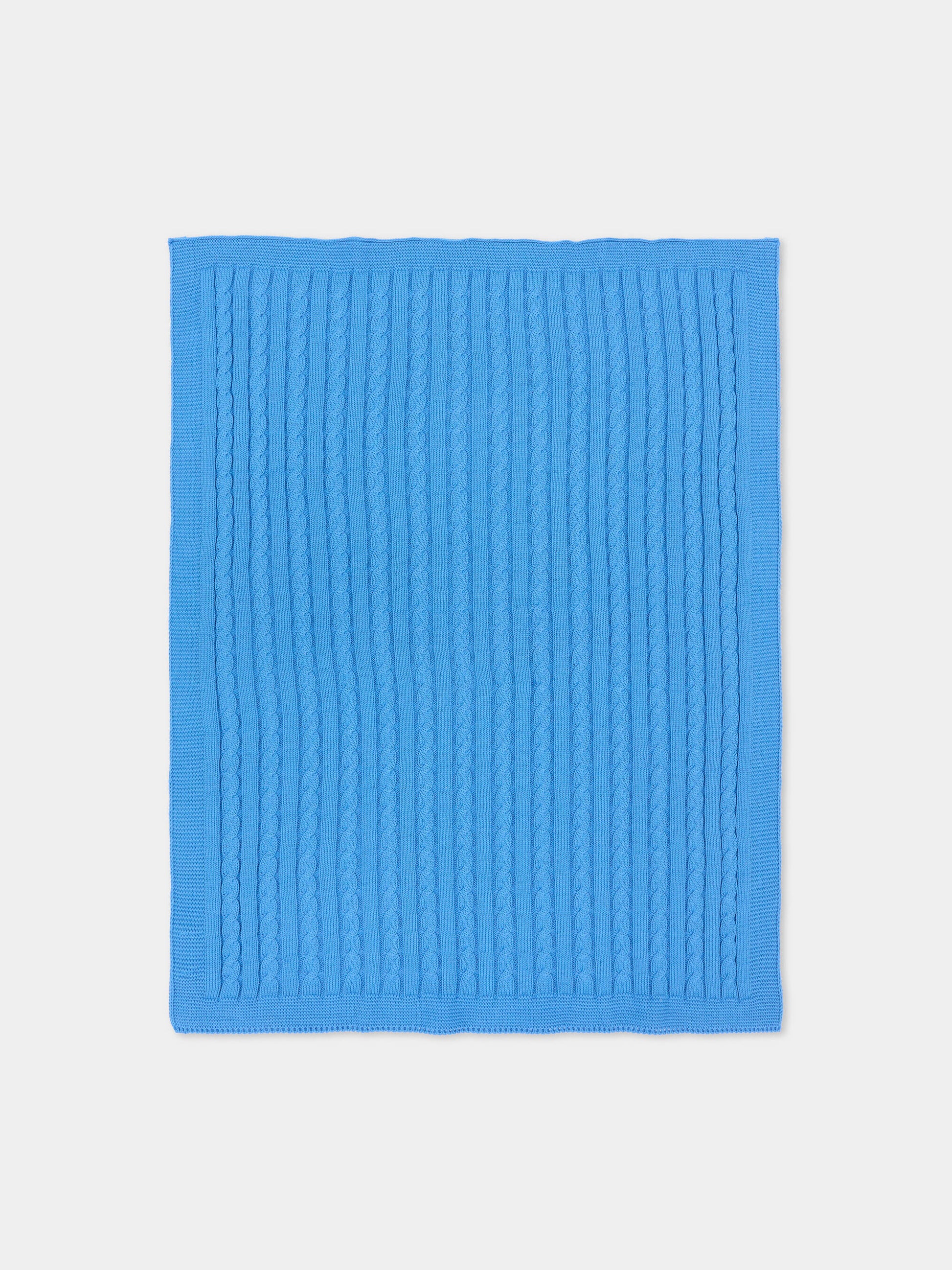 Coperta azzurra per neonato a trecce,Little Bear,3107 AZZURRO