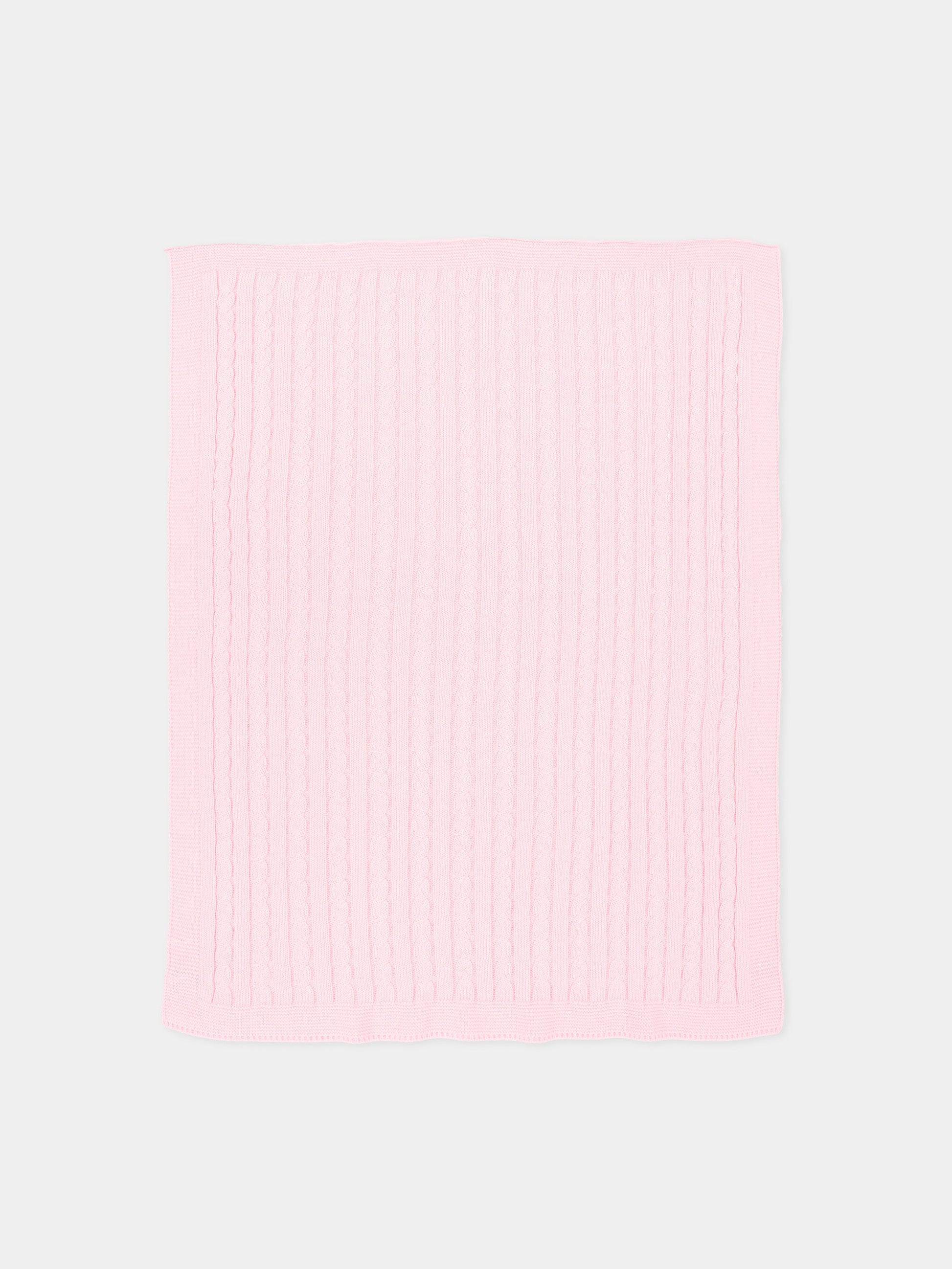 Coperta rosa per neonata a trecce,Little Bear,3107 ROSA M