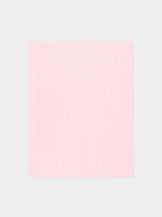 Coperta rosa per neonata a trecce,Little Bear,3107 ROSA M