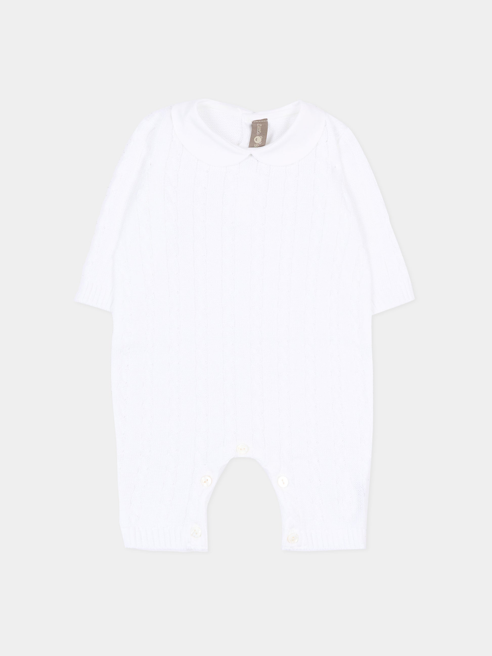 Tutina bianca per neonati a trecce,Little Bear,3108 BIANCO