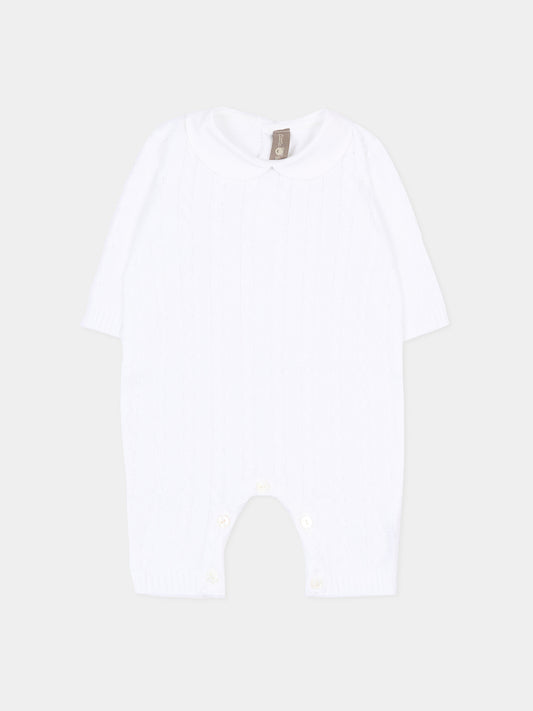 Tutina bianca per neonati a trecce,Little Bear,3108 BIANCO