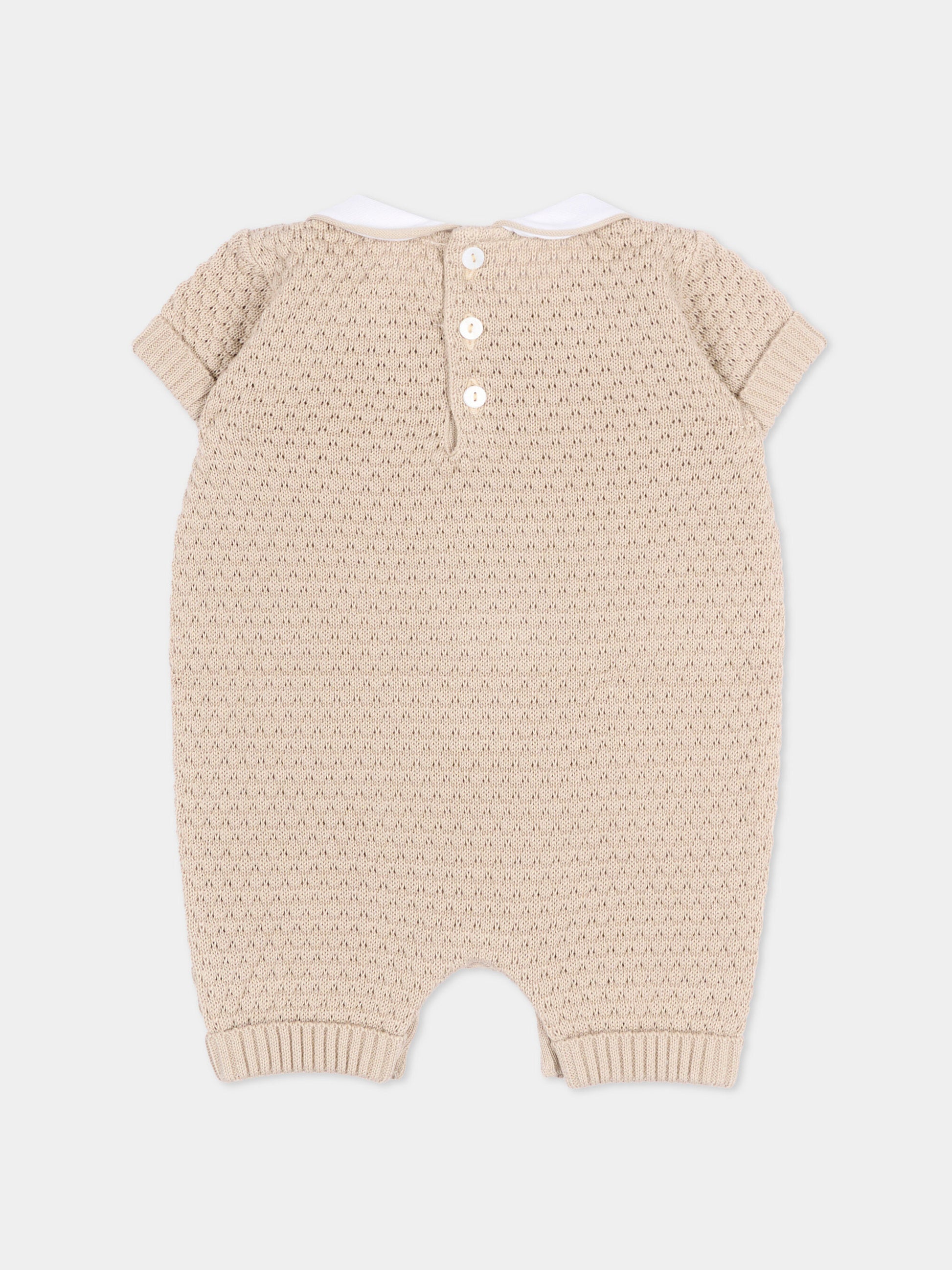 Pagliaccetto beige per neonati traforato,Little Bear,3114 CORDA