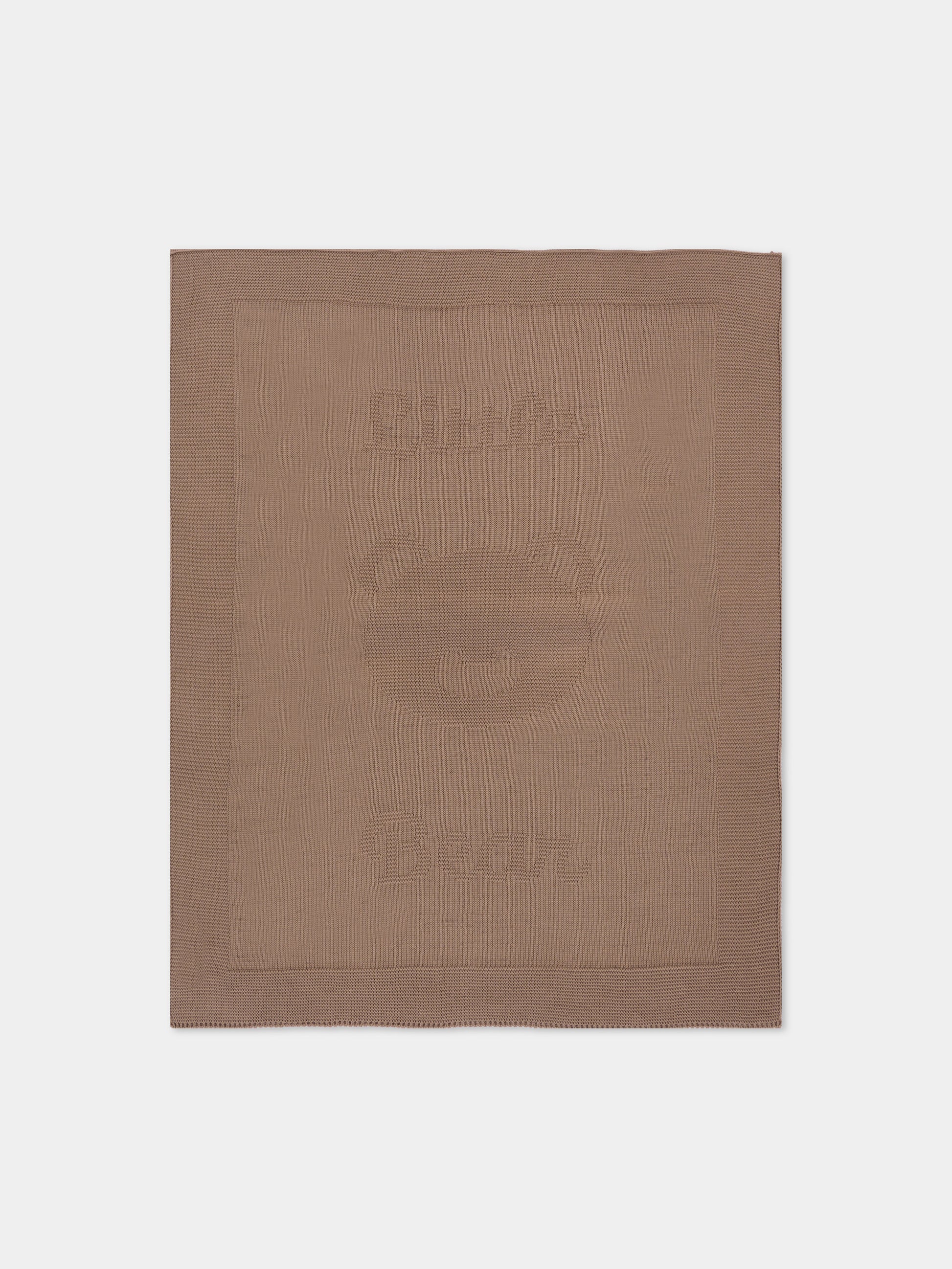 Coperta marrone per neonati con orsetto,Little Bear,3119 CACAO