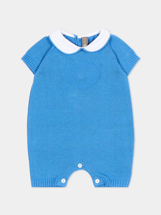 Pagliaccetto azzurro per neonato con orsetto,Little Bear,3120 AZZURRO