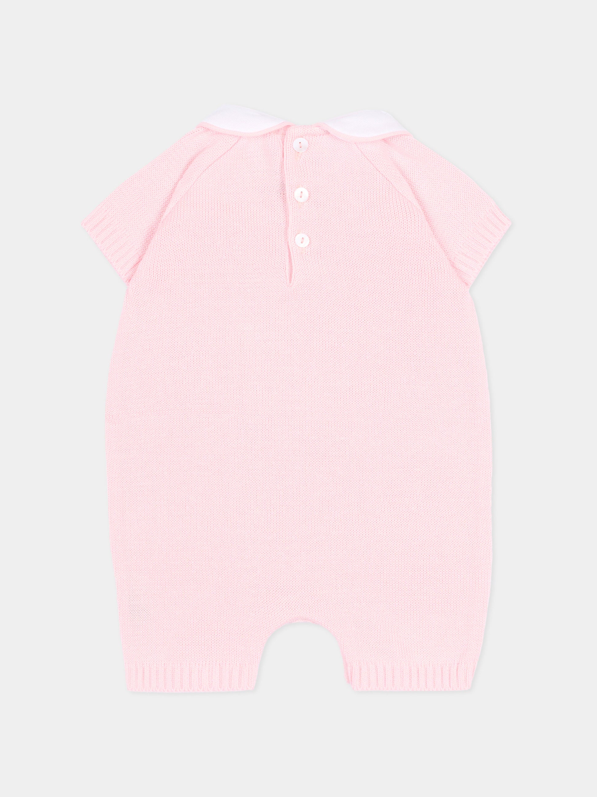 Pagliaccetto rosa per neonata con orsetto,Little Bear,3120 ROSA M