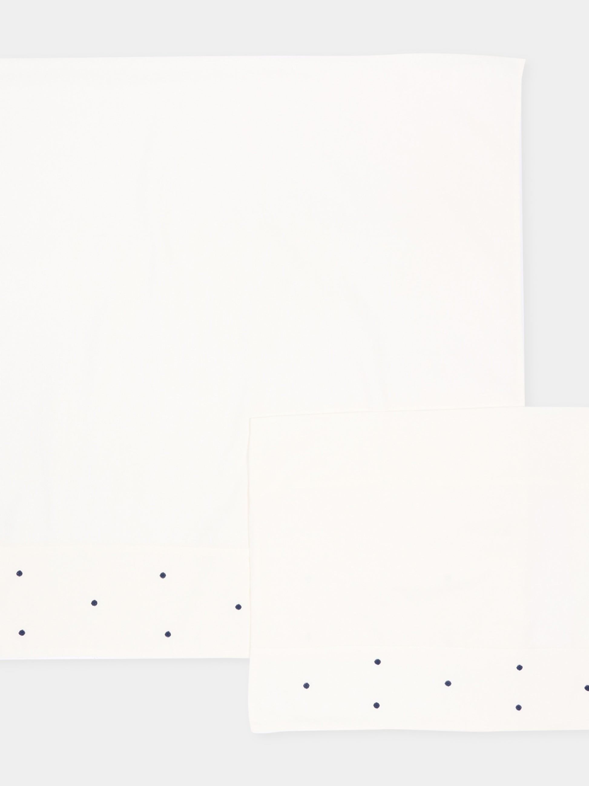 Lenzuola avorio per neonato con pois blu,Little Bear,2040 BCO/BLU