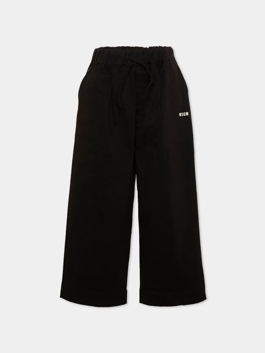 Pantaloni neri per bambino con logo,Msgm Kids,F6MSJBPA302 110