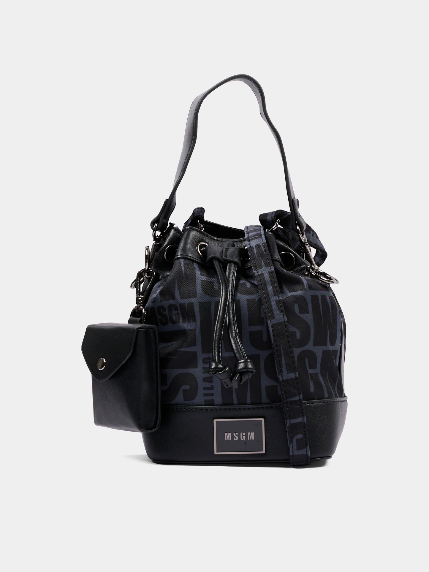 Borsa nera per bambina con logo,Msgm Kids,F6MSJGBA177 110