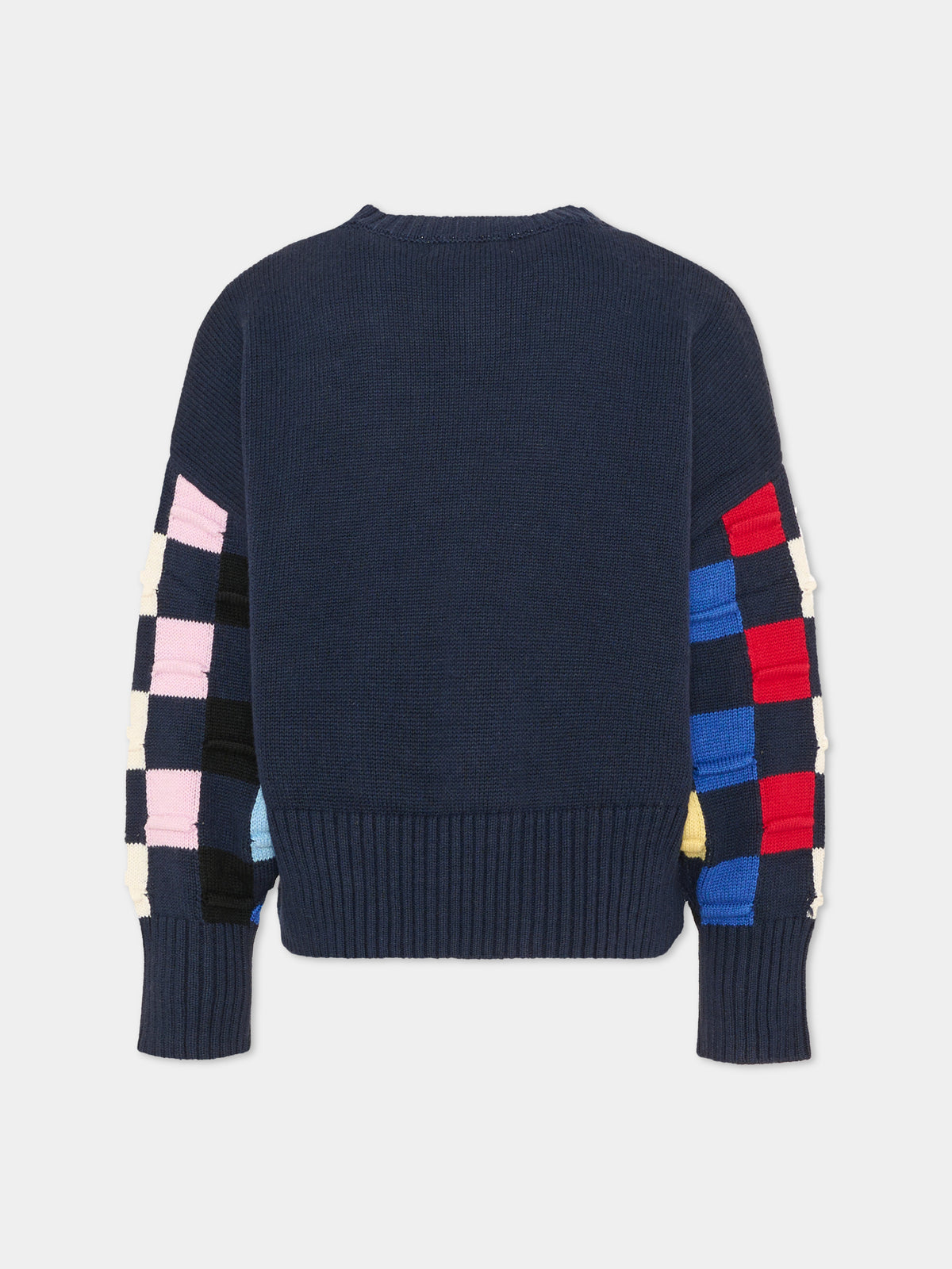 Maglione blu per bambina con motivo grafico,Msgm Kids,F6MSJGJP059 MS032